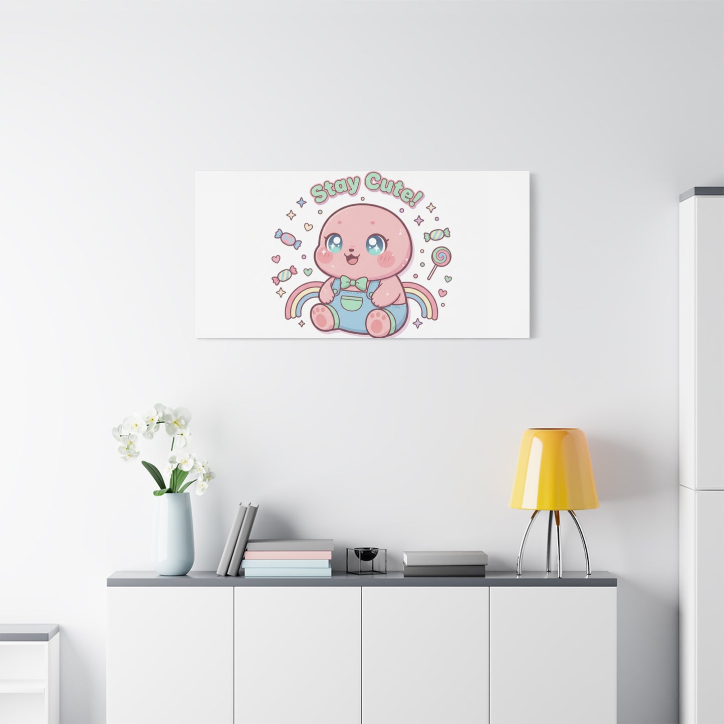 Stay Cute Kawaii Octopus Canvas | Cutecore Pastel, Candy kawaii art