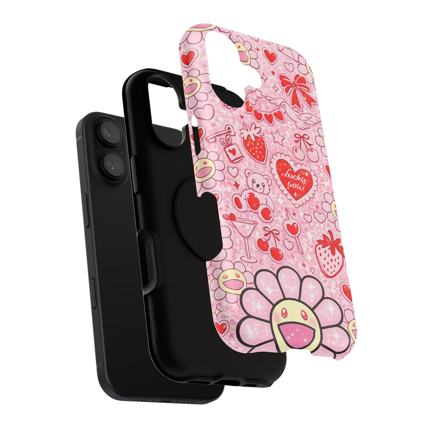 Cute Pink Kawaii Floral Phone Case — Impact-Resistant