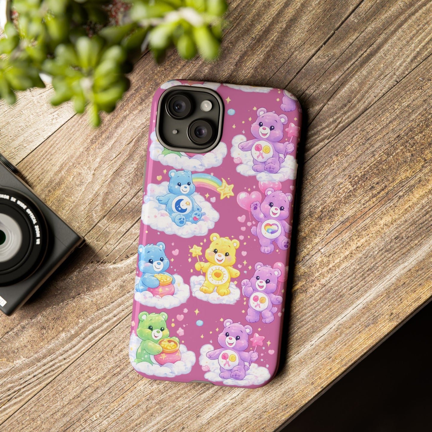 Cute Care Bears Tough Phone Case – Colorful Cloud Pattern, 'Tough Cases'
