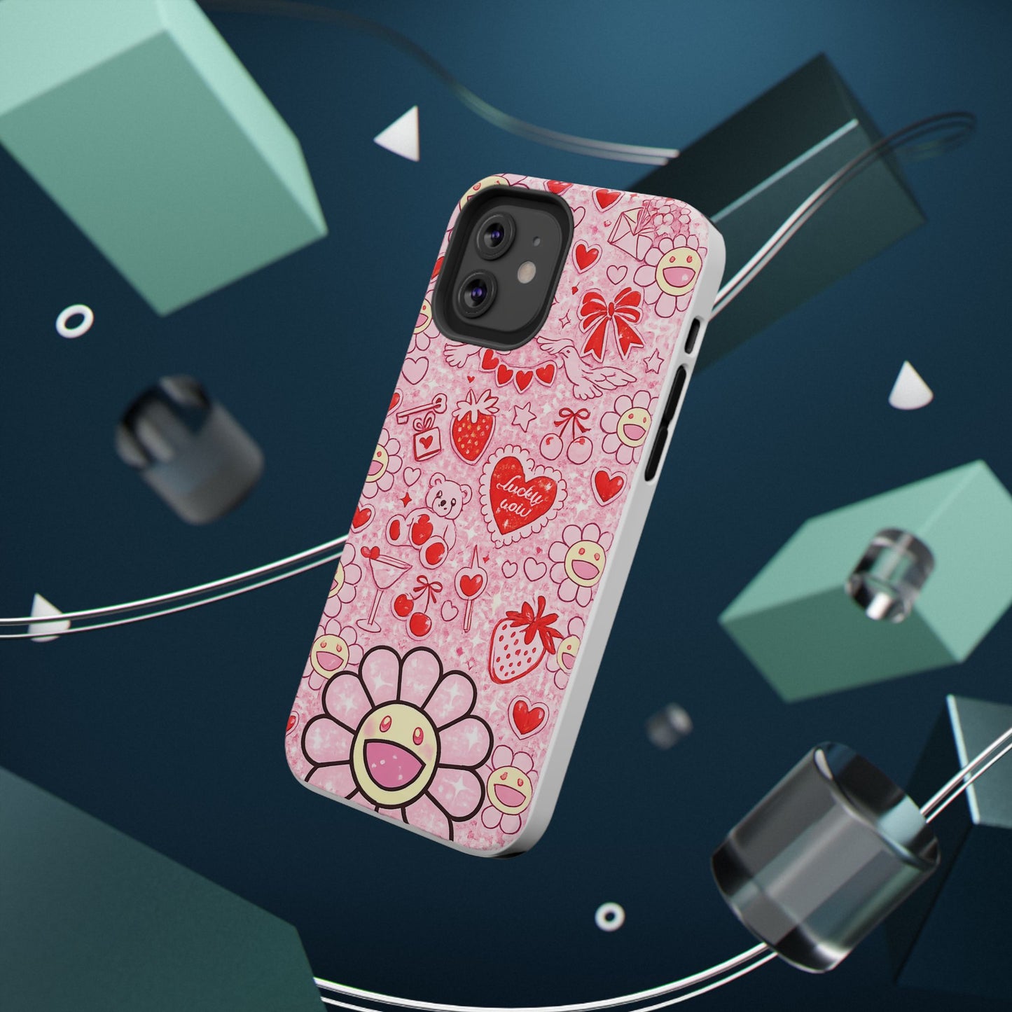 Cute Pink Kawaii Floral Phone Case — Impact-Resistant