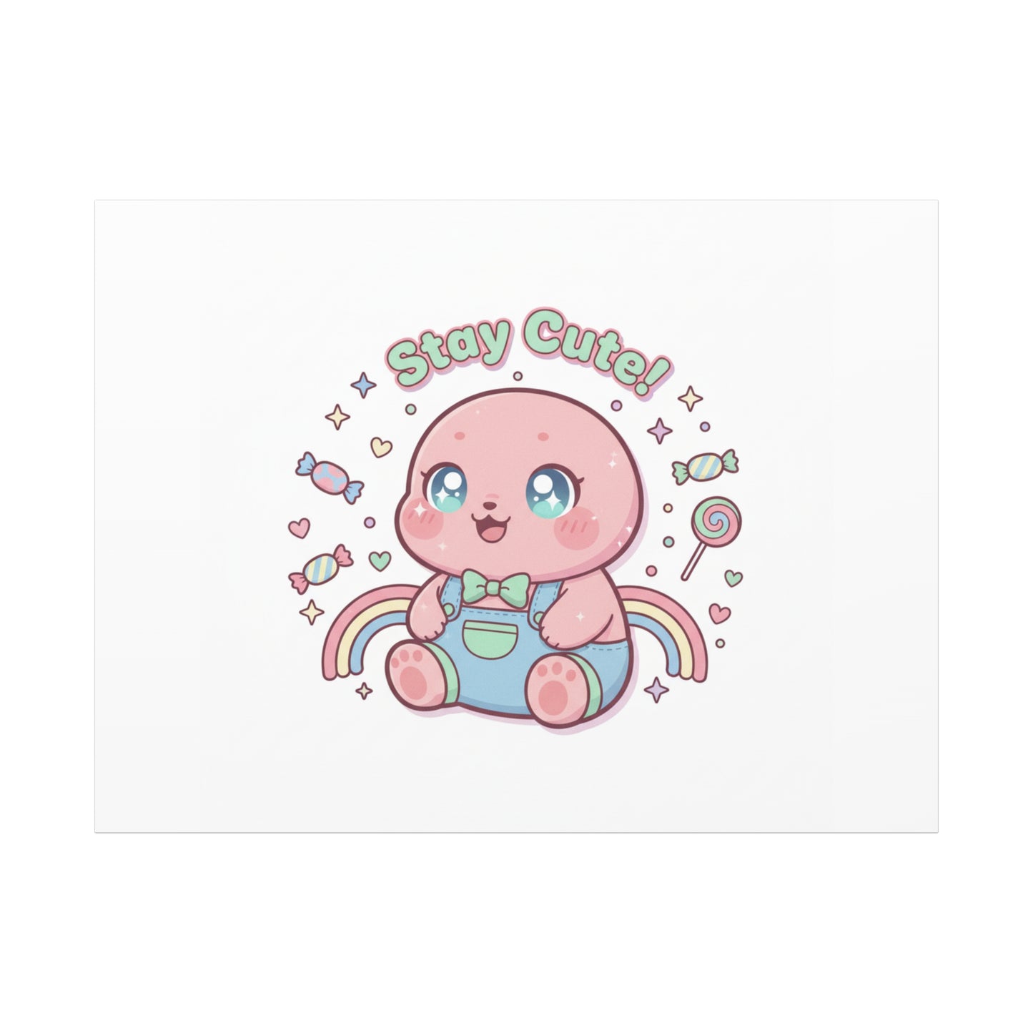 Stay Cute Kawaii Octopus Canvas | Cutecore Pastel, Candy kawaii art