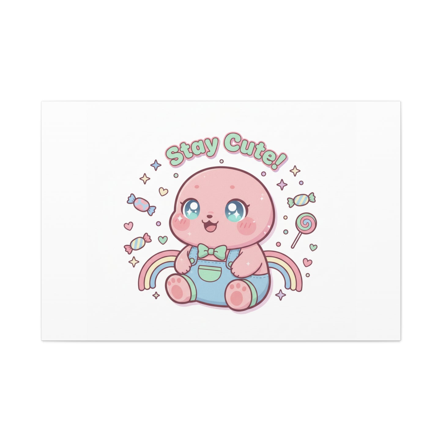 Stay Cute Kawaii Octopus Canvas | Cutecore Pastel, Candy kawaii art