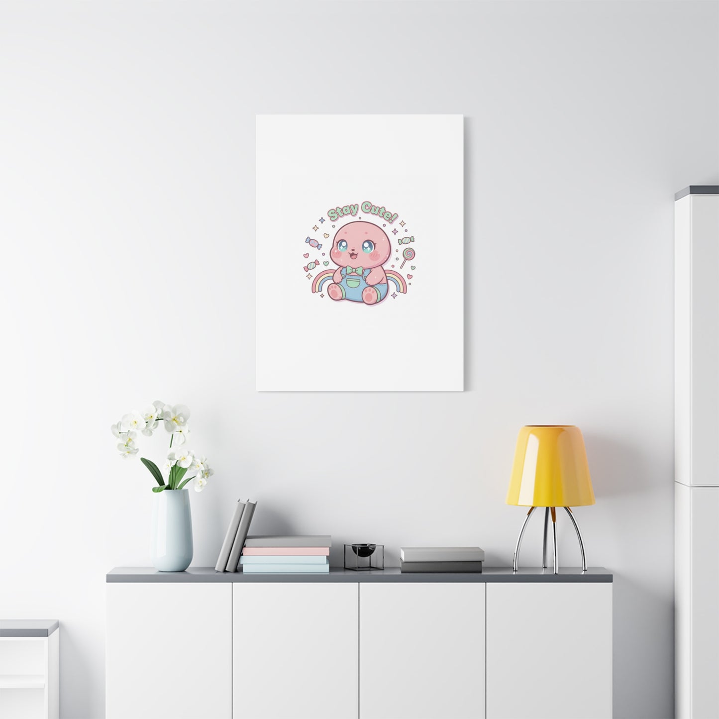 Stay Cute Kawaii Octopus Canvas | Cutecore Pastel, Candy kawaii art