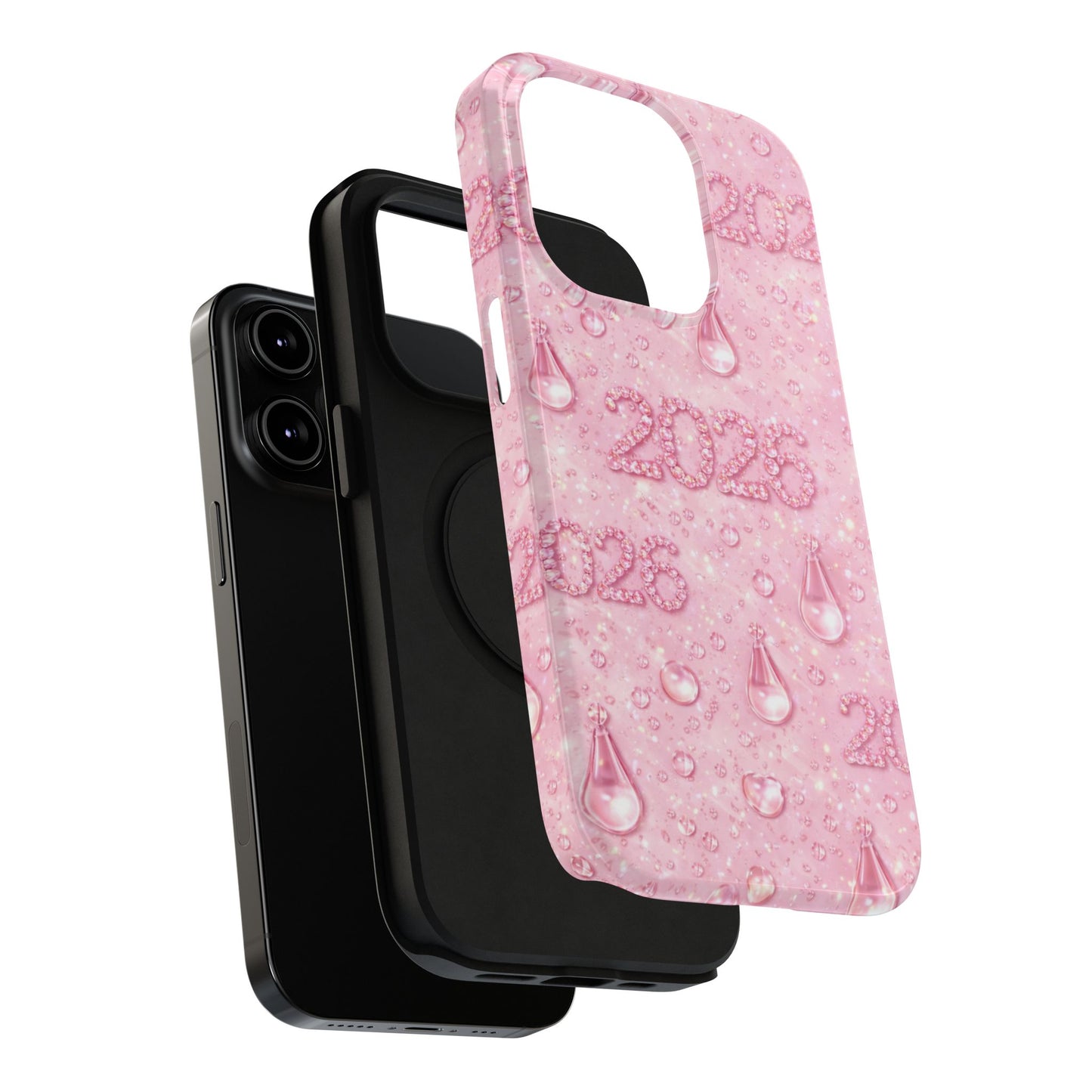 2026 Pink Waterdrop Phone Case — Impact-Resistant Protective Cover