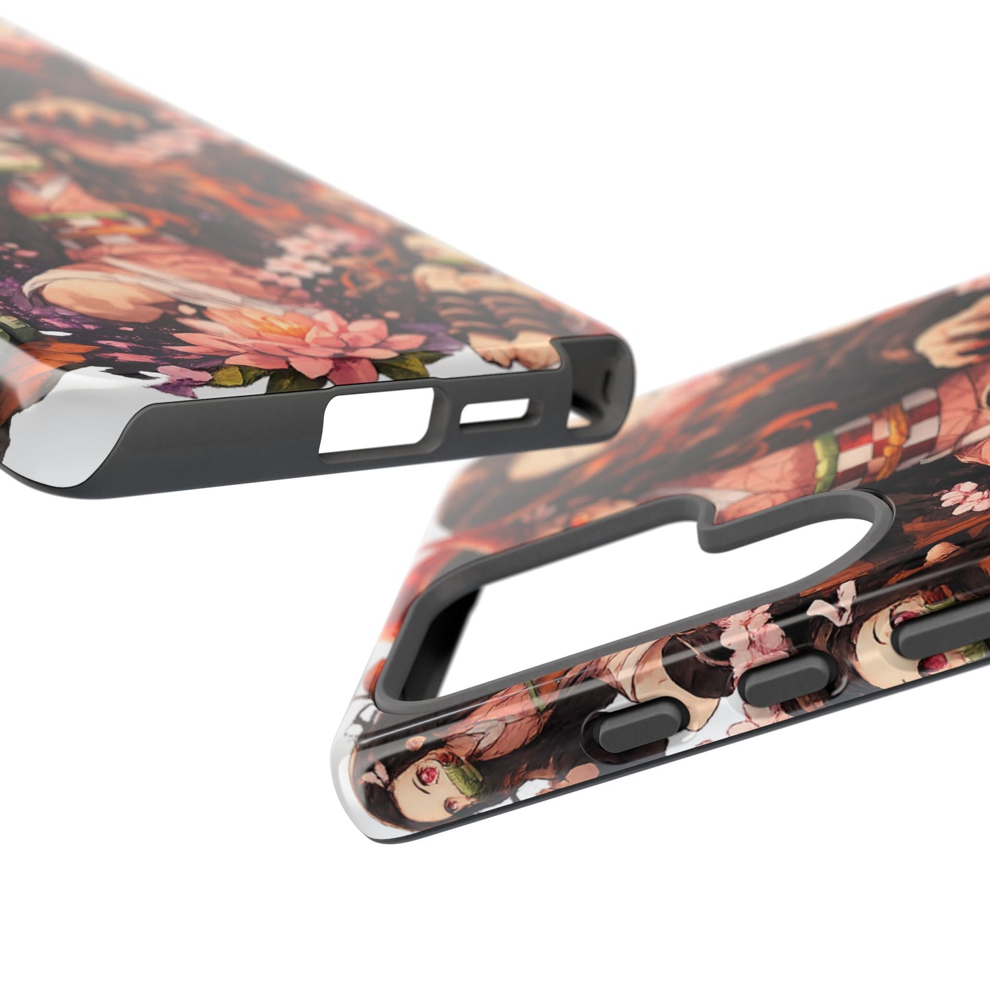 Anime Phone Case — Floral Nezuko Pattern Tough Case