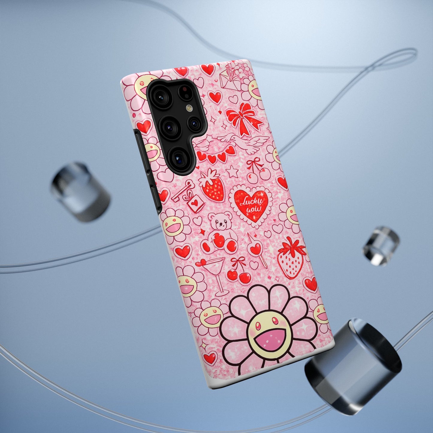 Cute Pink Kawaii Floral Phone Case — Impact-Resistant