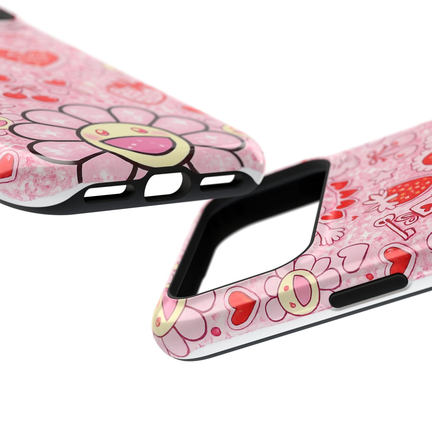 Cute Pink Kawaii Floral Phone Case — Impact-Resistant