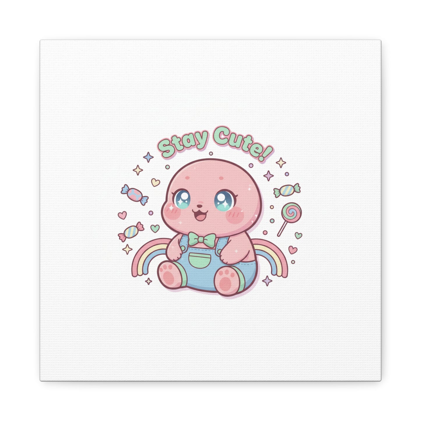 Stay Cute Kawaii Octopus Canvas | Cutecore Pastel, Candy kawaii art