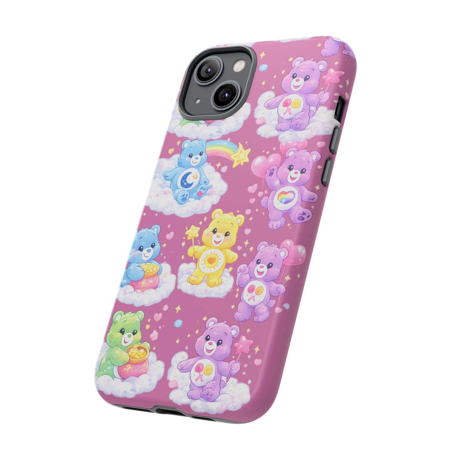 Cute Care Bears Tough Phone Case – Colorful Cloud Pattern, 'Tough Cases'