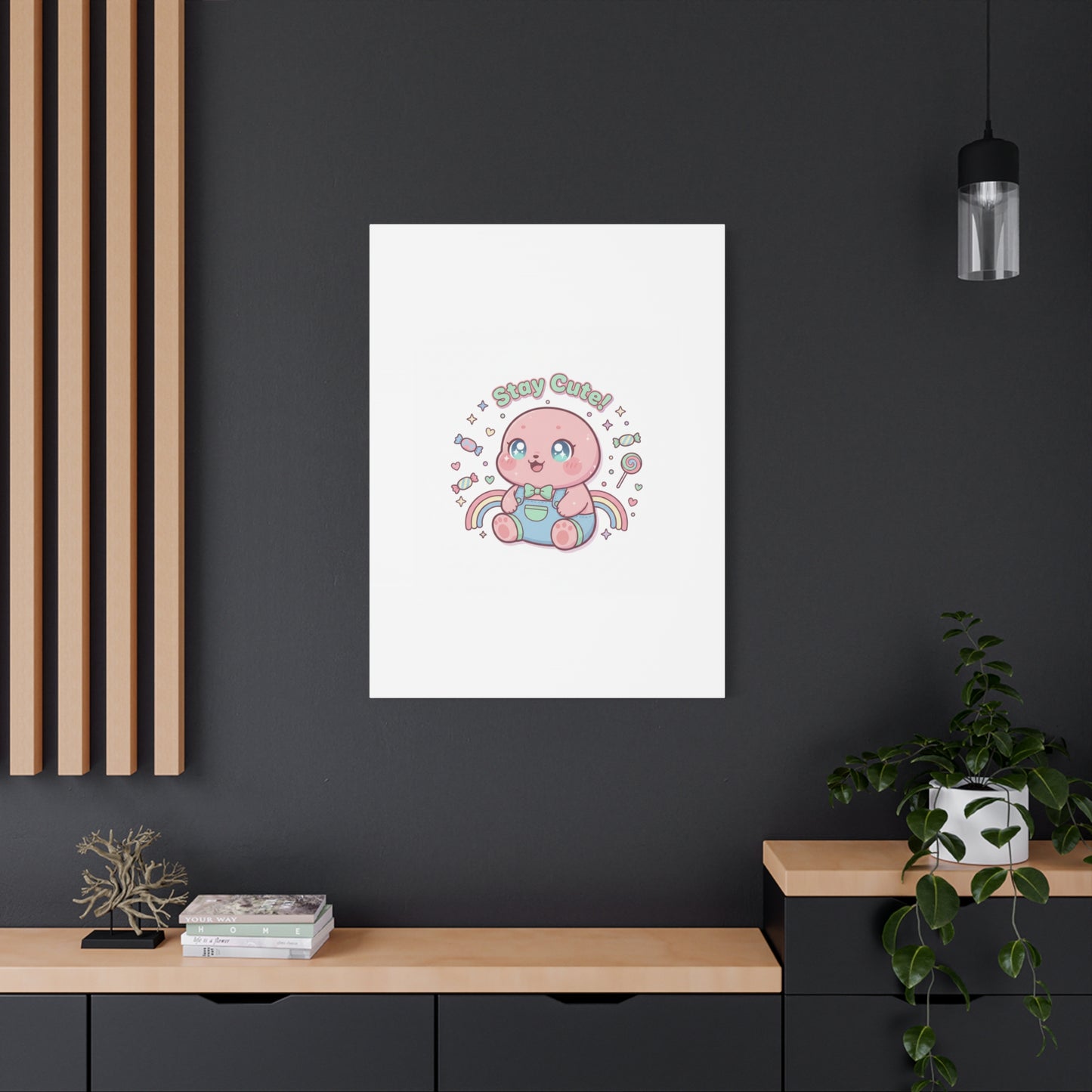 Stay Cute Kawaii Octopus Canvas | Cutecore Pastel, Candy kawaii art