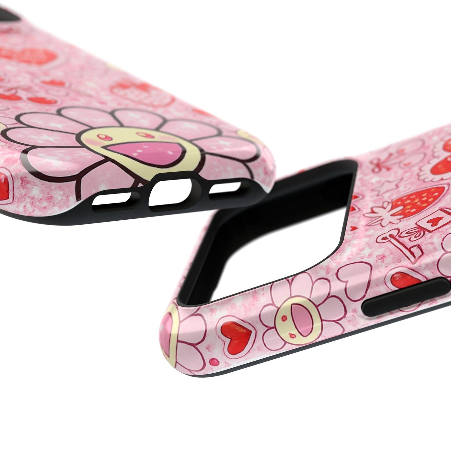 Cute Pink Kawaii Floral Phone Case — Impact-Resistant