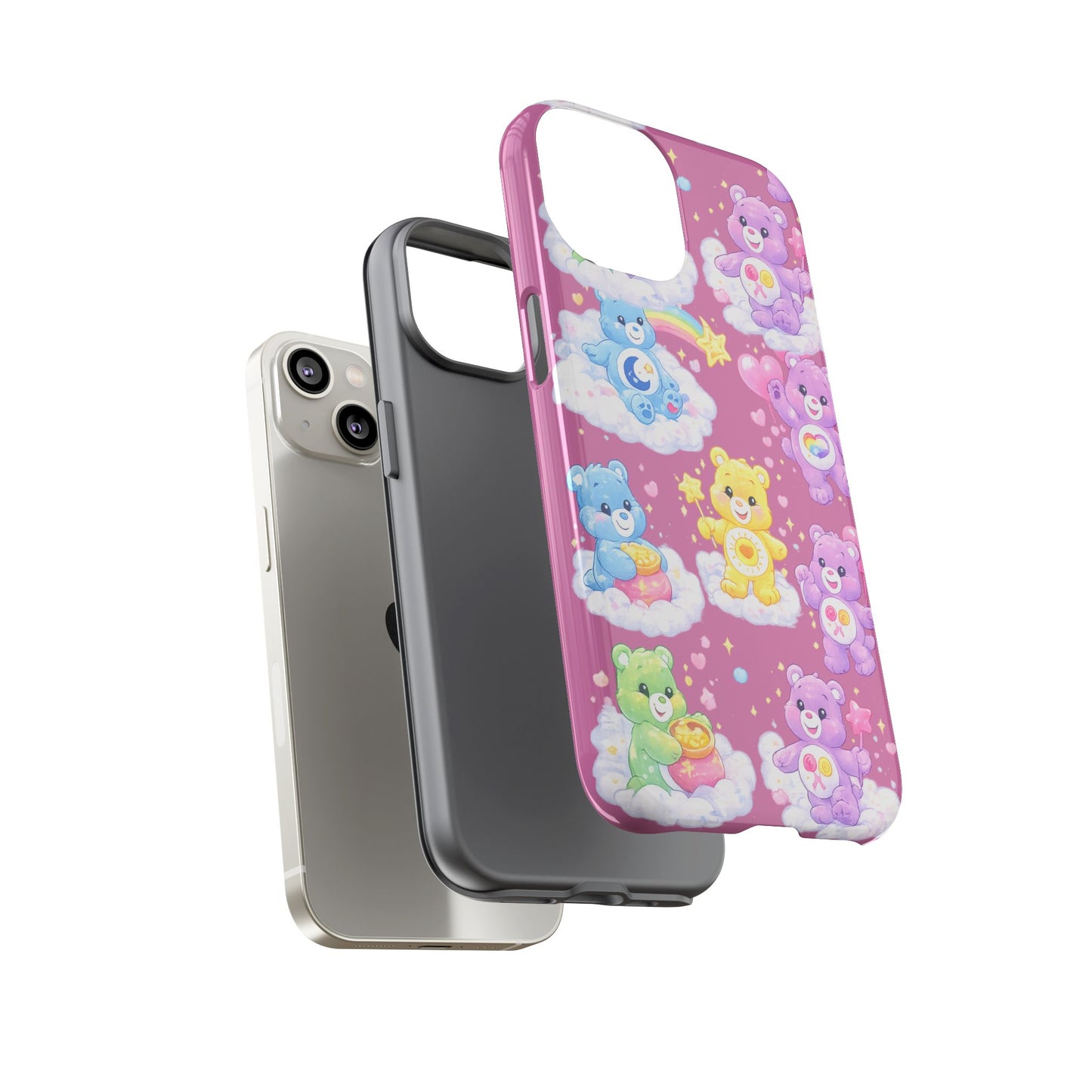 Cute Care Bears Tough Phone Case – Colorful Cloud Pattern, 'Tough Cases'