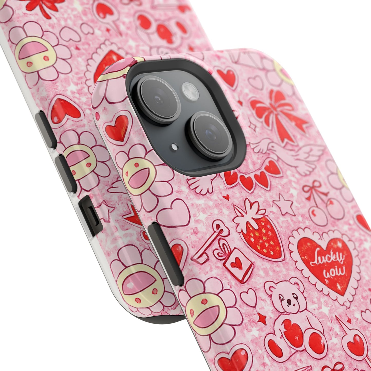 Cute Pink Kawaii Floral Phone Case — Impact-Resistant