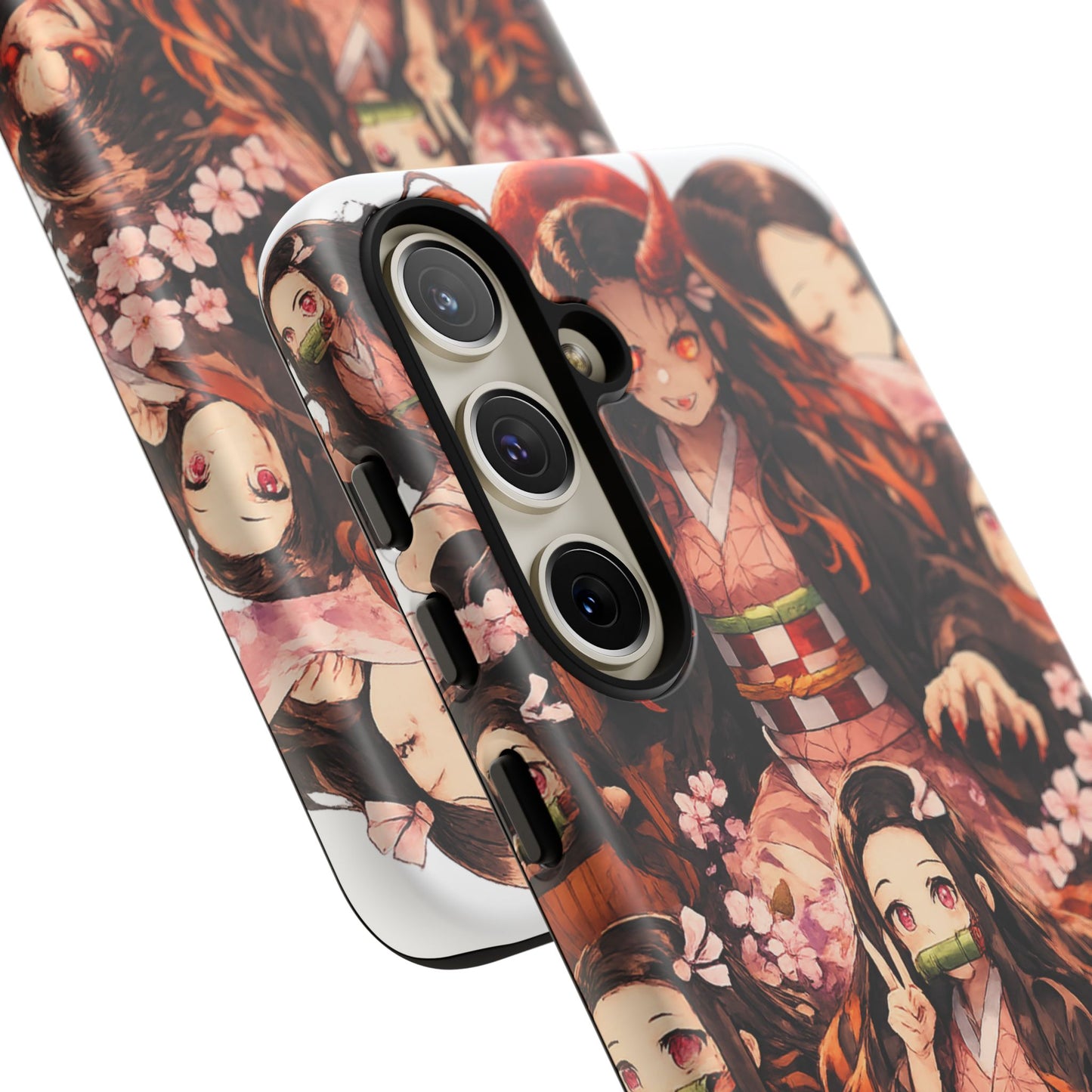 Anime Phone Case — Floral Nezuko Pattern Tough Case