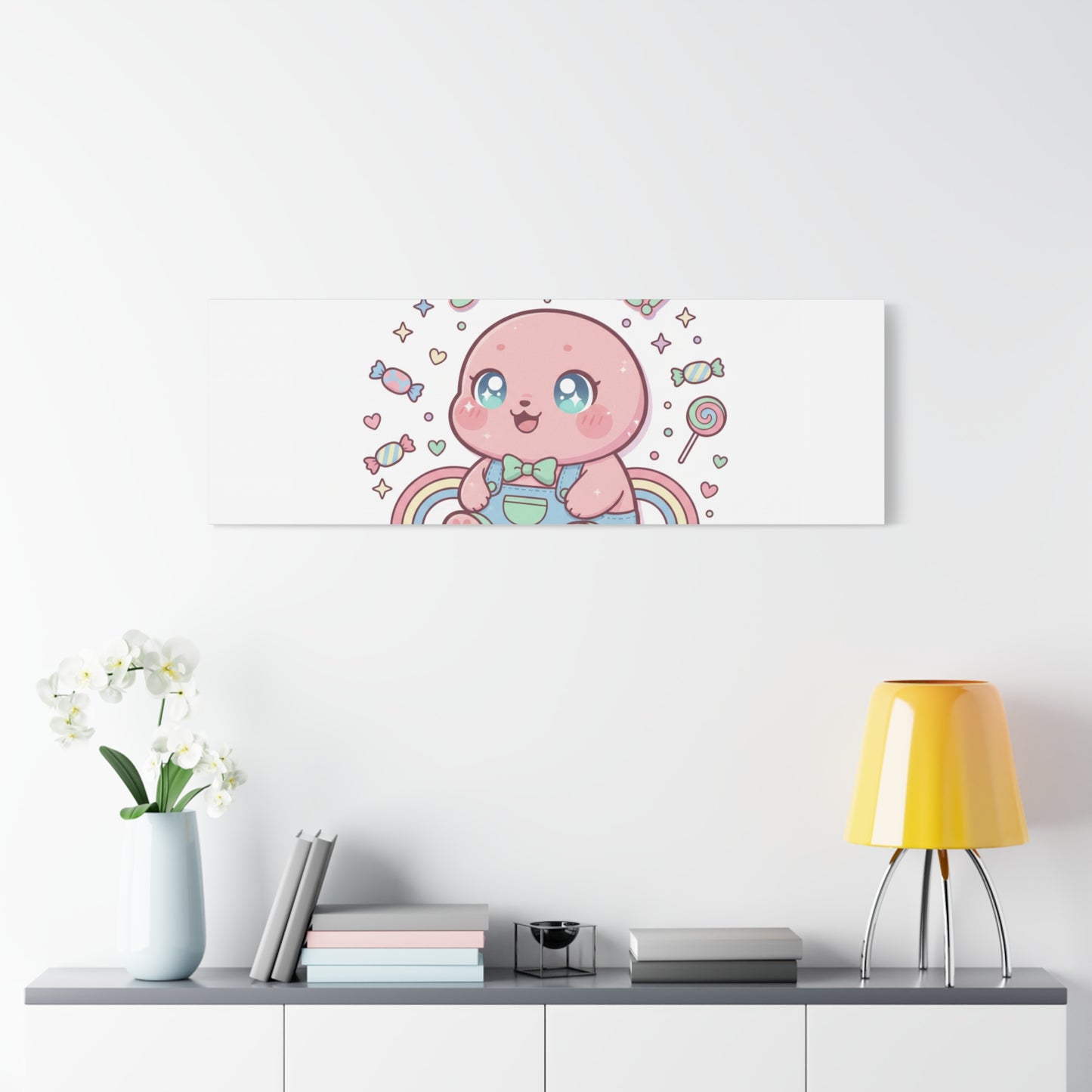 Stay Cute Kawaii Octopus Canvas | Cutecore Pastel, Candy kawaii art