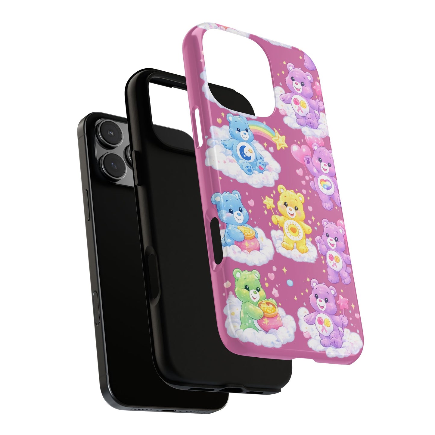 Cute Care Bears Tough Phone Case – Colorful Cloud Pattern, 'Tough Cases'