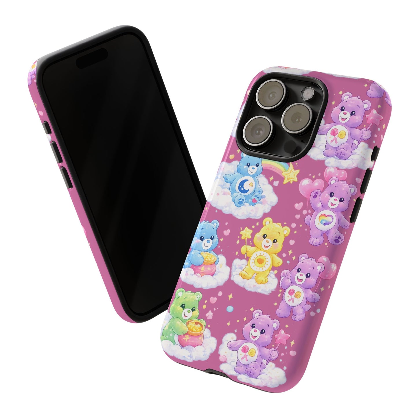 Cute Care Bears Tough Phone Case – Colorful Cloud Pattern, 'Tough Cases'
