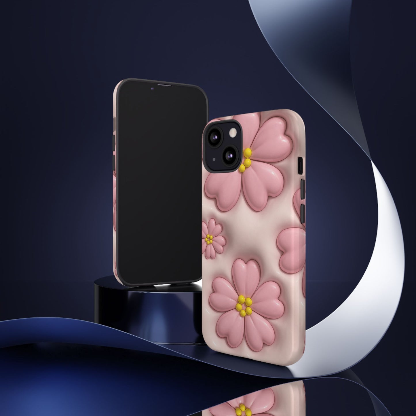 Floral Phone Case, Tough Cases for Women, Cute Flower iPhone Cover, Soft Pink Floral Design, Spring Accessories