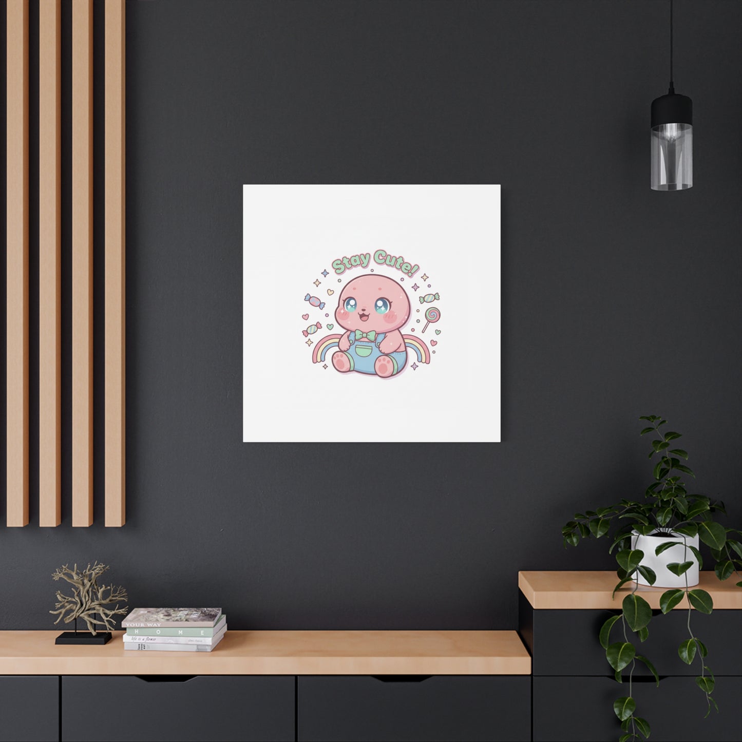 Stay Cute Kawaii Octopus Canvas | Cutecore Pastel, Candy kawaii art