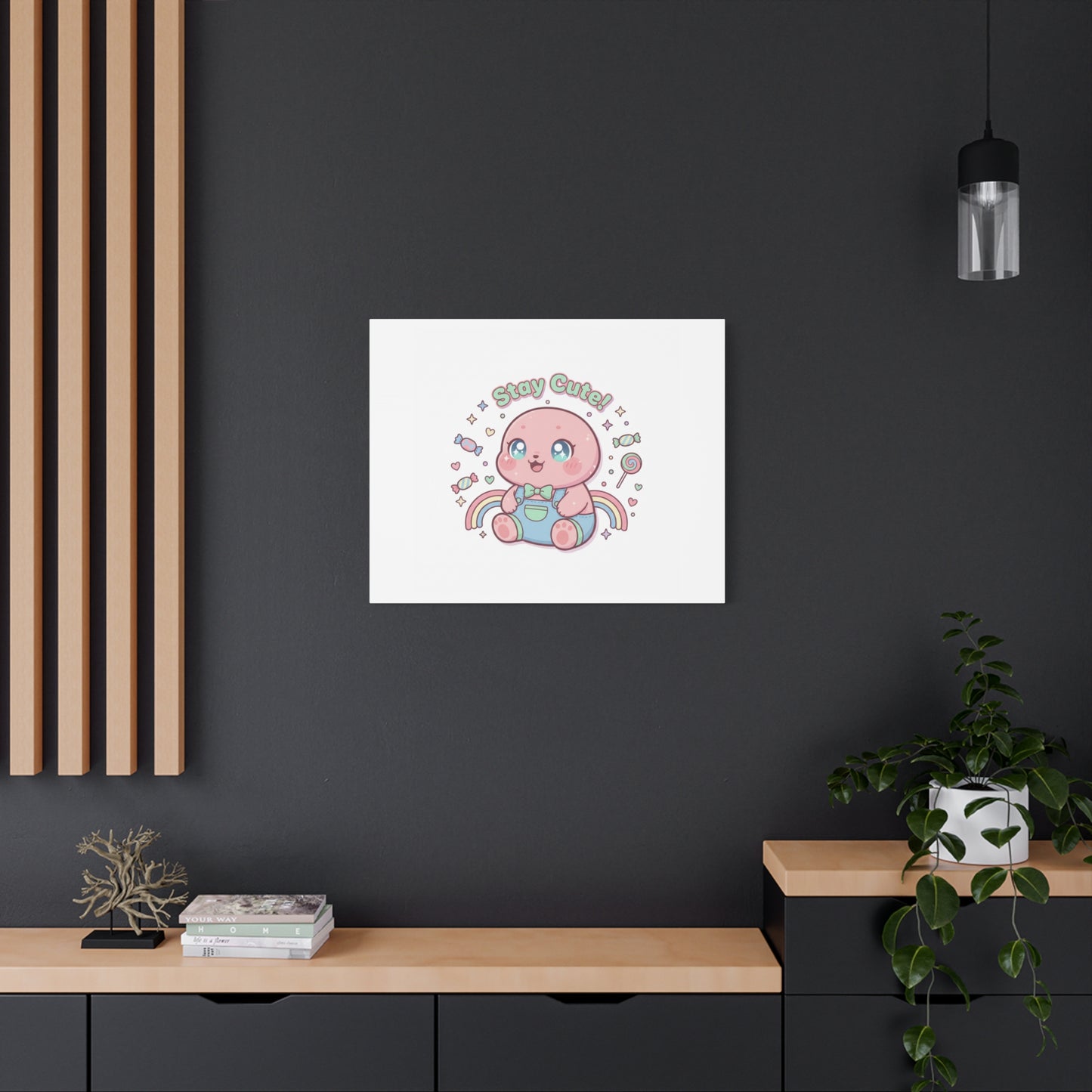 Stay Cute Kawaii Octopus Canvas | Cutecore Pastel, Candy kawaii art