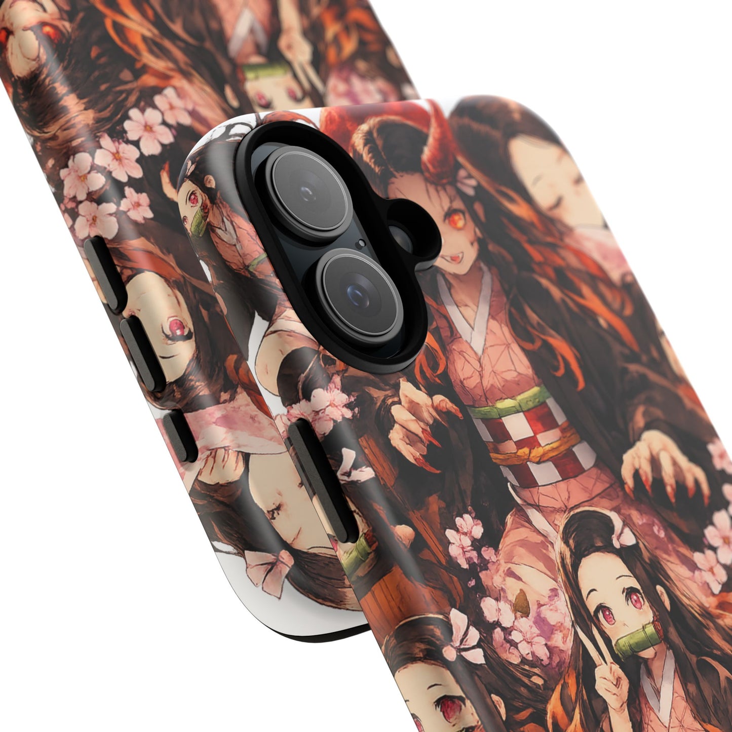 Anime Phone Case — Floral Nezuko Pattern Tough Case