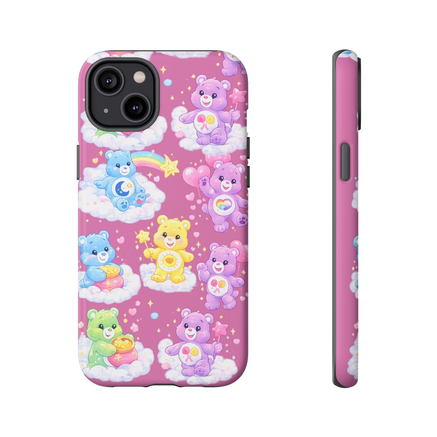 Cute Care Bears Tough Phone Case – Colorful Cloud Pattern, 'Tough Cases'