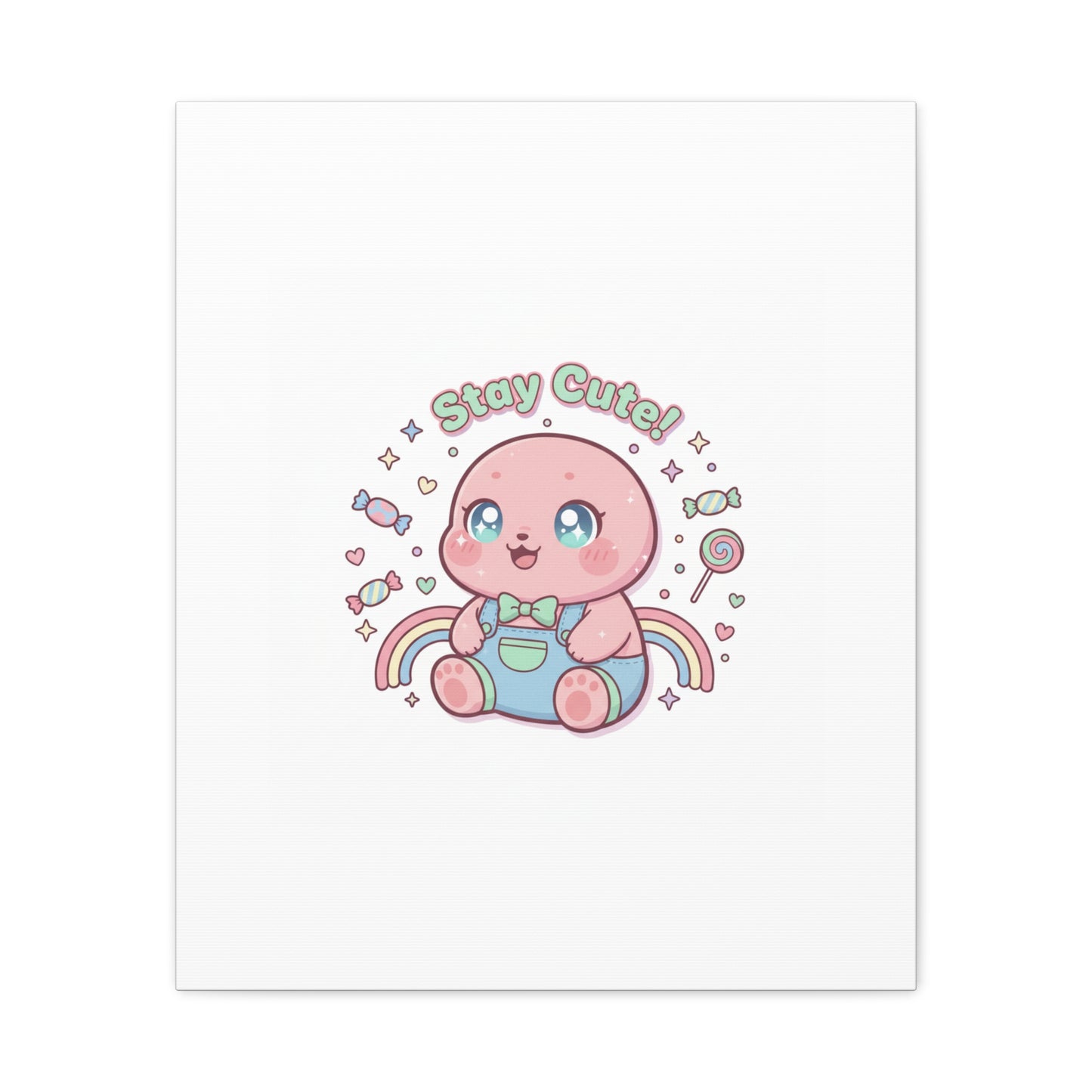 Stay Cute Kawaii Octopus Canvas | Cutecore Pastel, Candy kawaii art