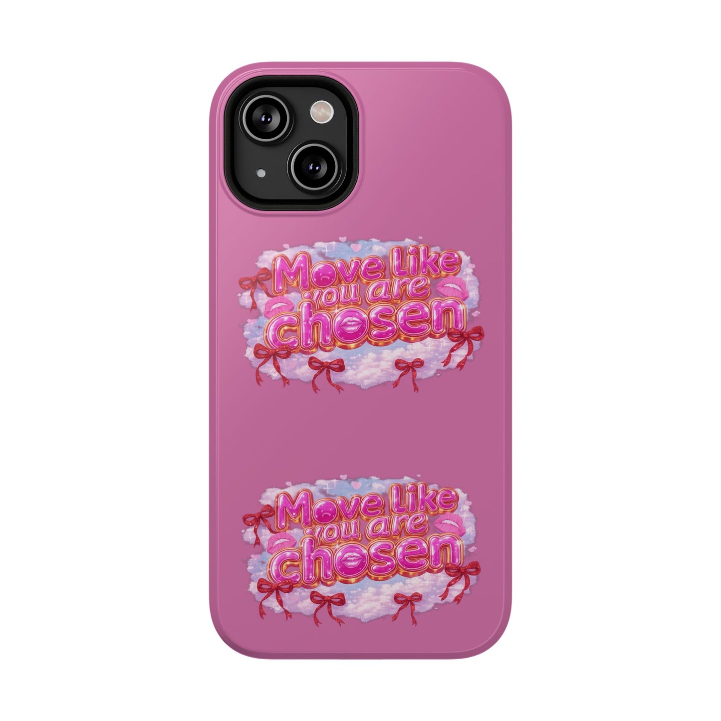 Impact-Resistant Phone Case — “Move Like You Are Chosen” Pink Floral Design