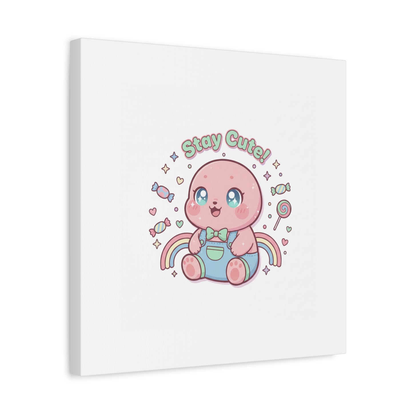 Stay Cute Kawaii Octopus Canvas | Cutecore Pastel, Candy kawaii art