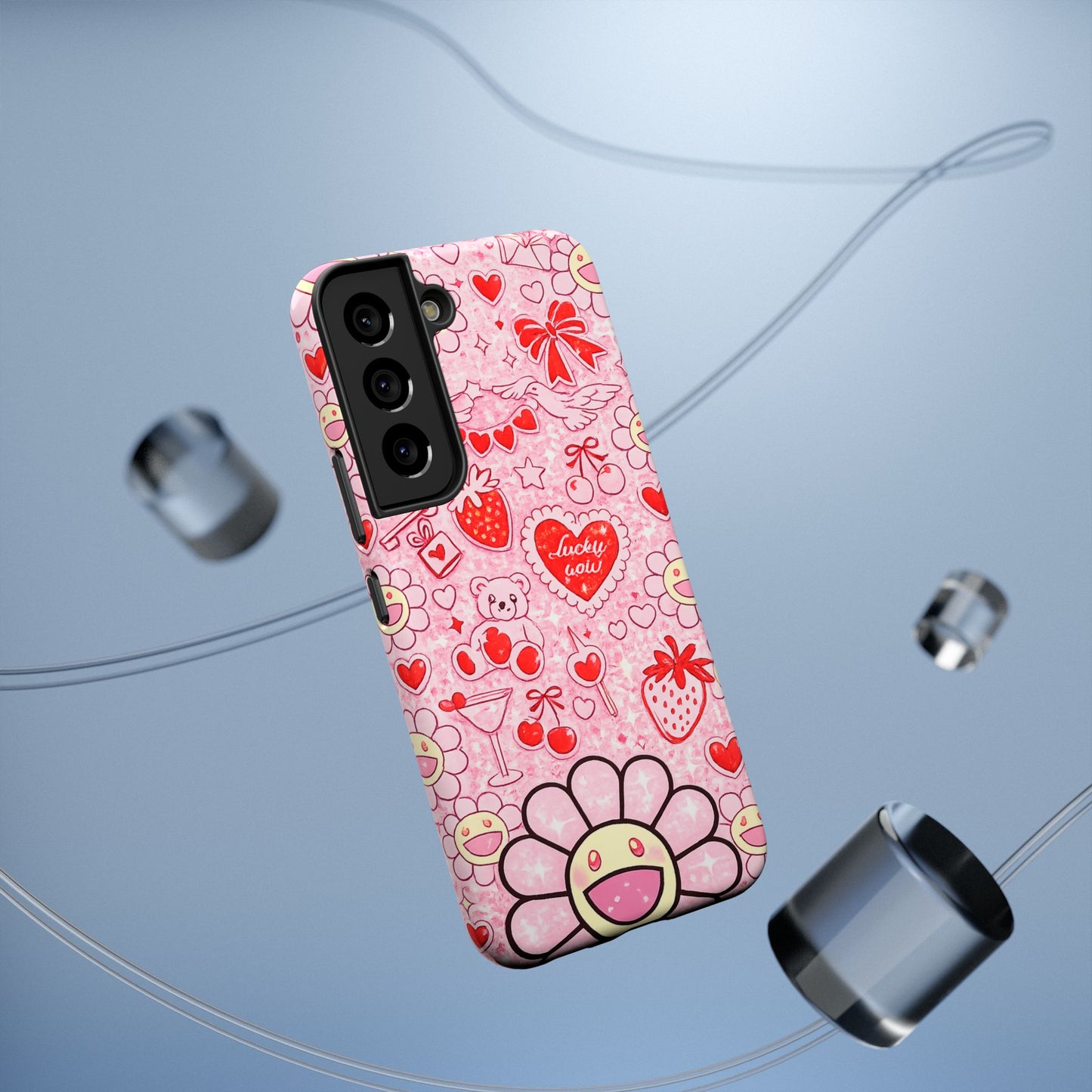 Cute Pink Kawaii Floral Phone Case — Impact-Resistant