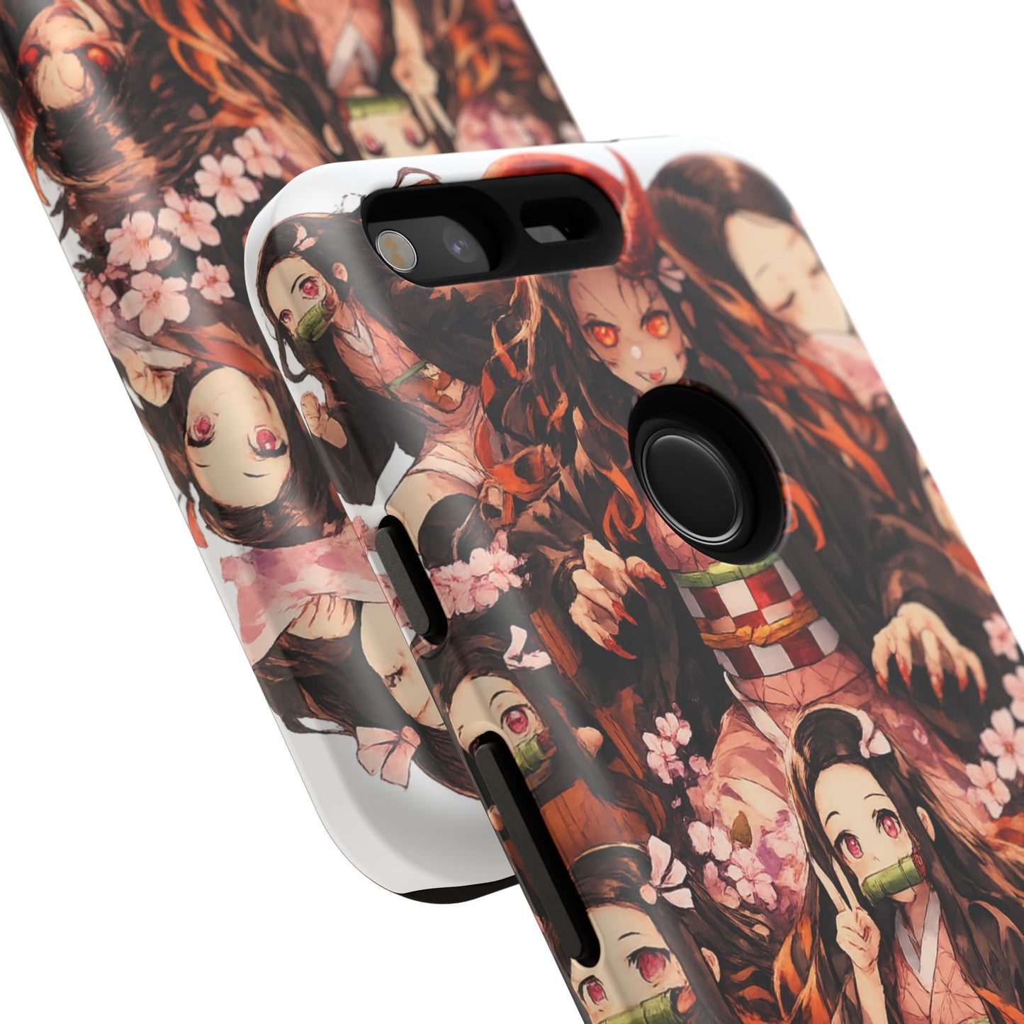 Anime Phone Case — Floral Nezuko Pattern Tough Case