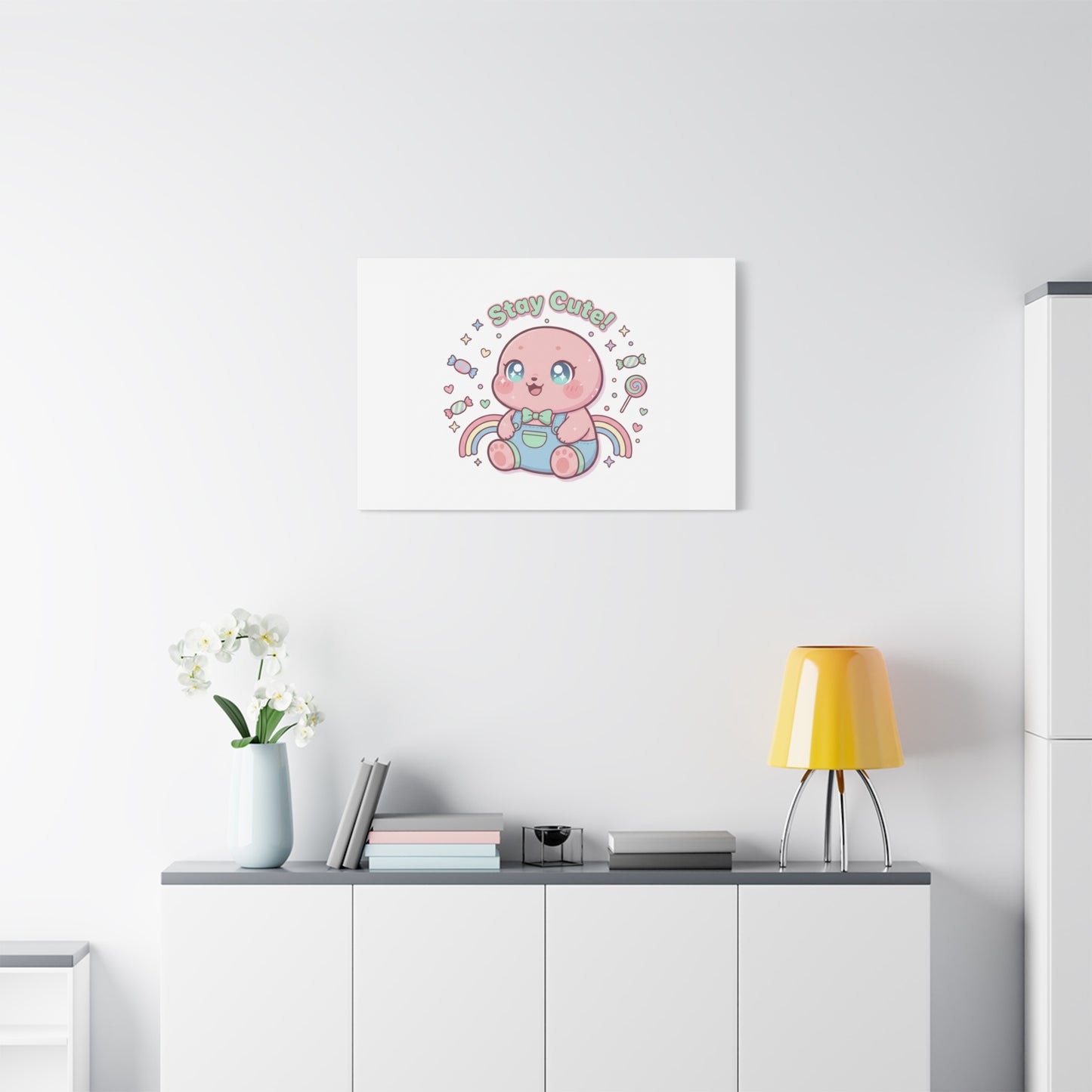 Stay Cute Kawaii Octopus Canvas | Cutecore Pastel, Candy kawaii art
