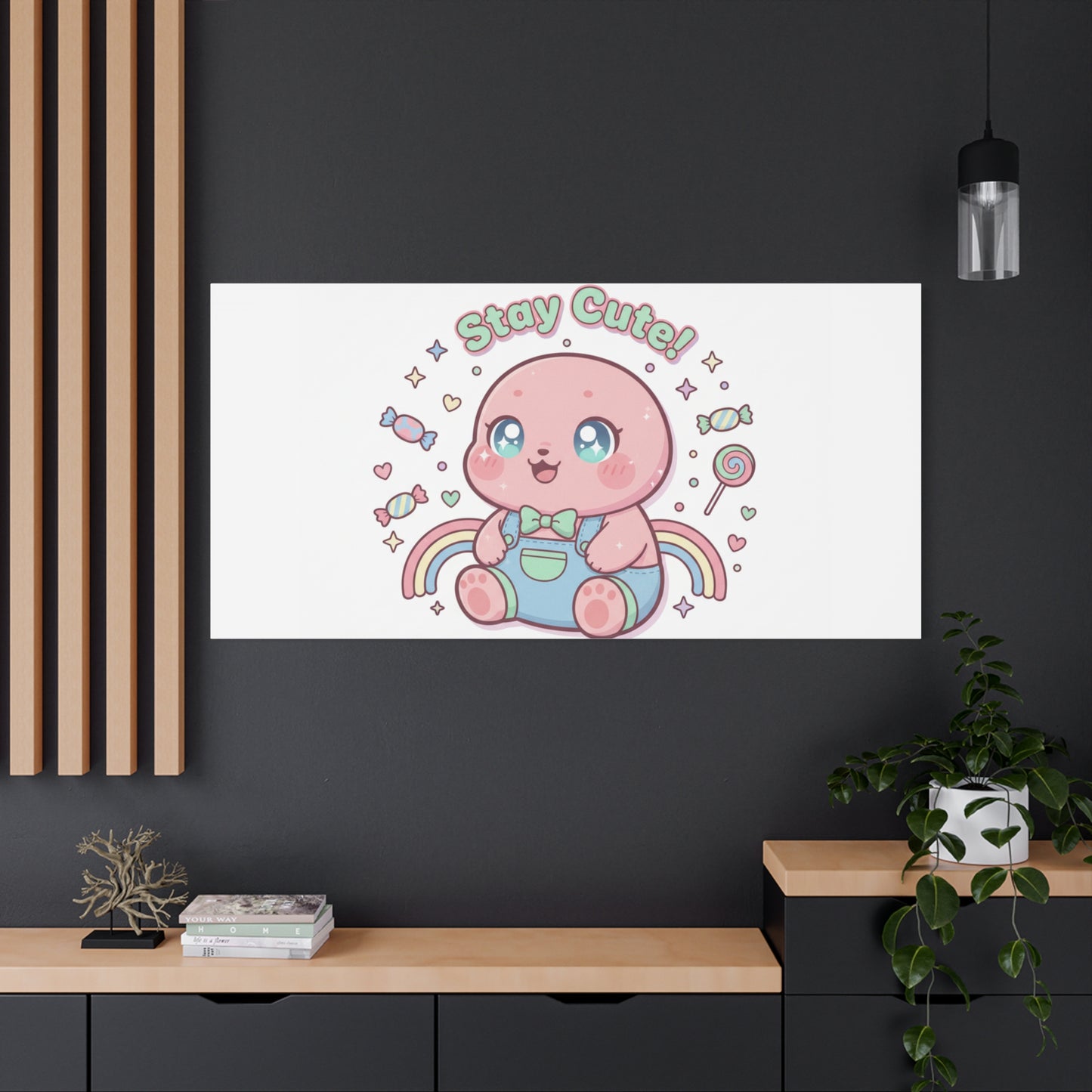 Stay Cute Kawaii Octopus Canvas | Cutecore Pastel, Candy kawaii art