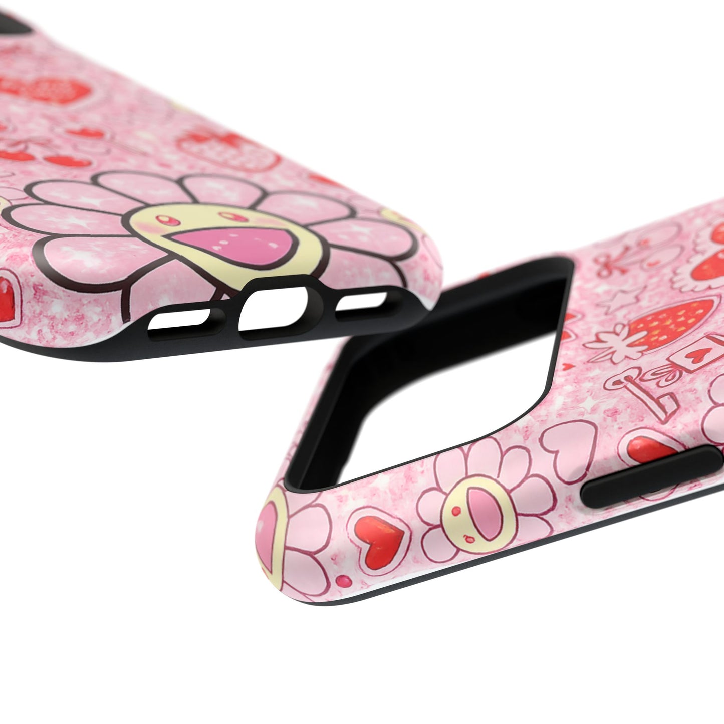 Cute Pink Kawaii Floral Phone Case — Impact-Resistant