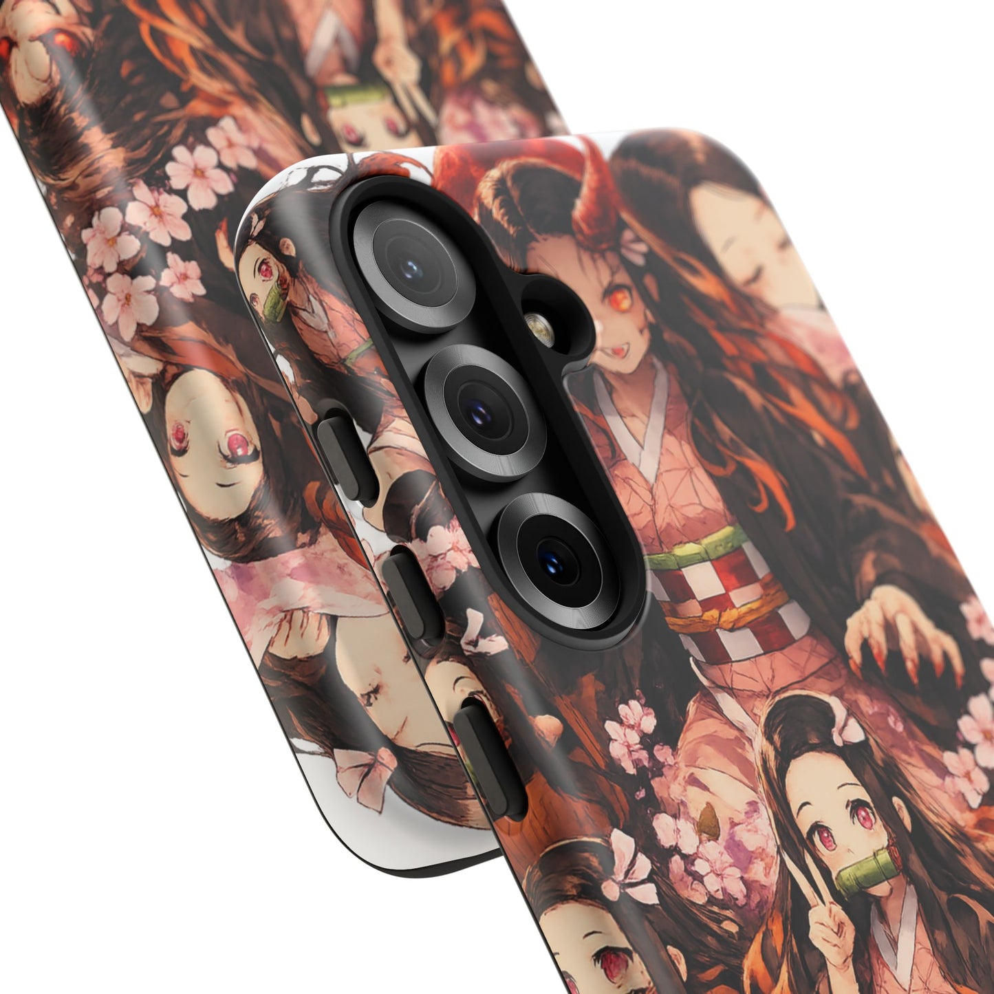 Anime Phone Case — Floral Nezuko Pattern Tough Case