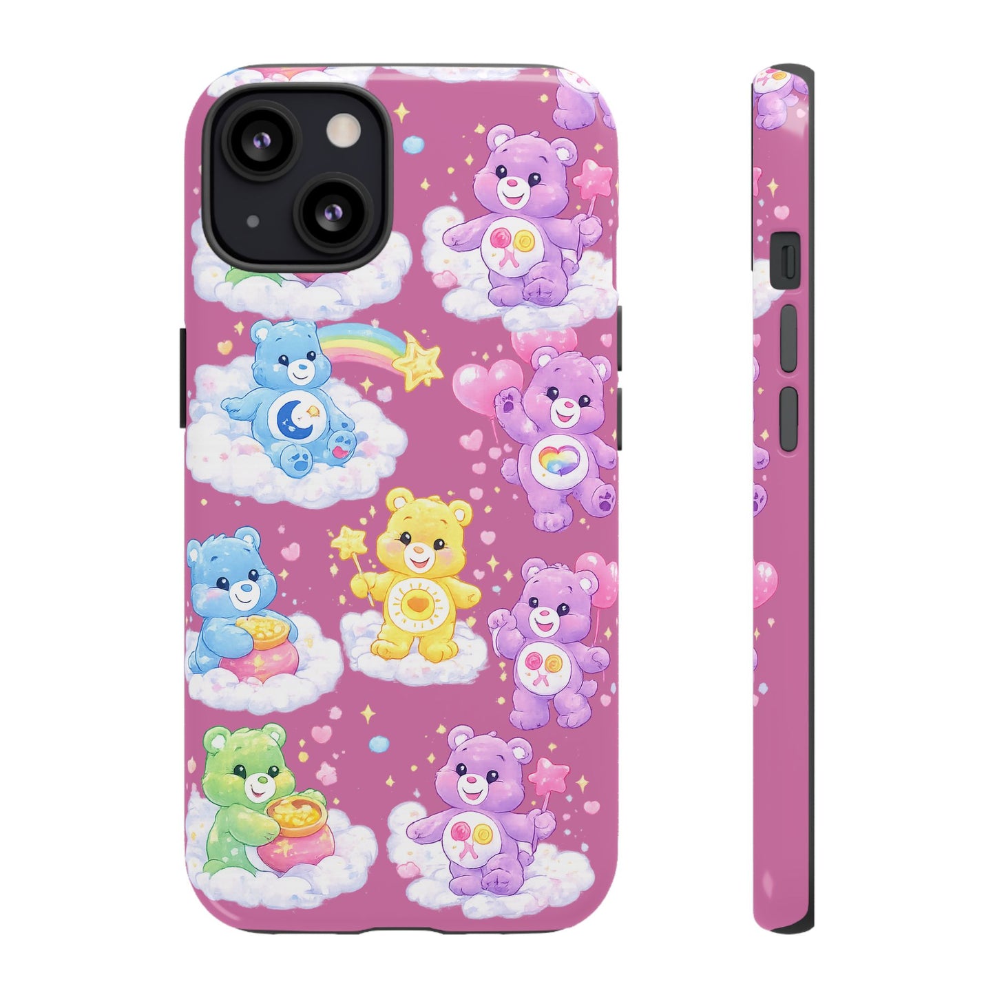 Cute Care Bears Tough Phone Case – Colorful Cloud Pattern, 'Tough Cases'