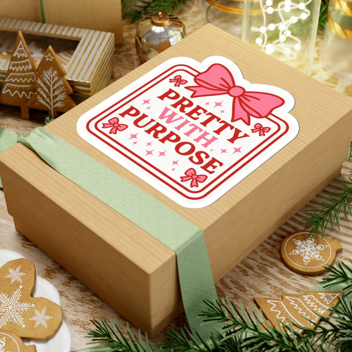 Pretty with Purpose Kiss-Cut Stickers - Cute Decorative Stickers for Laptops & Journals