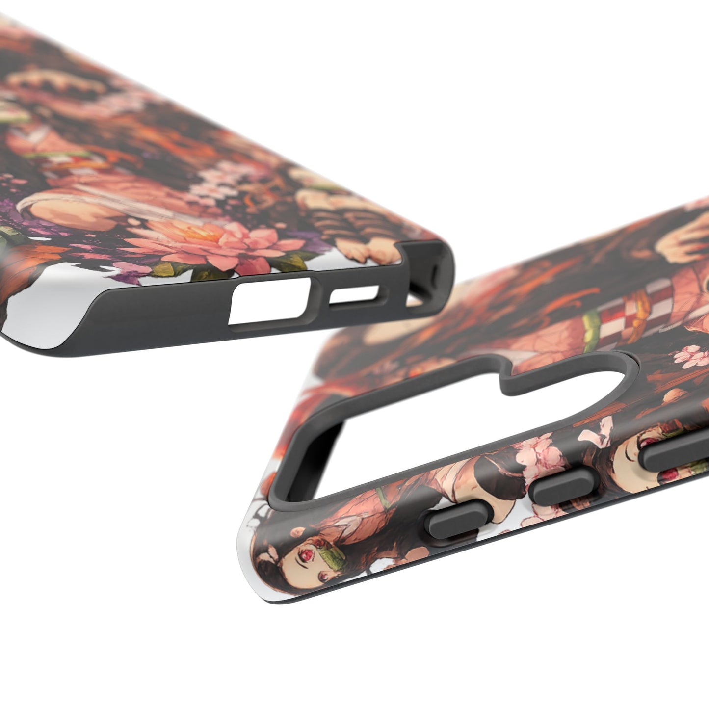 Anime Phone Case — Floral Nezuko Pattern Tough Case