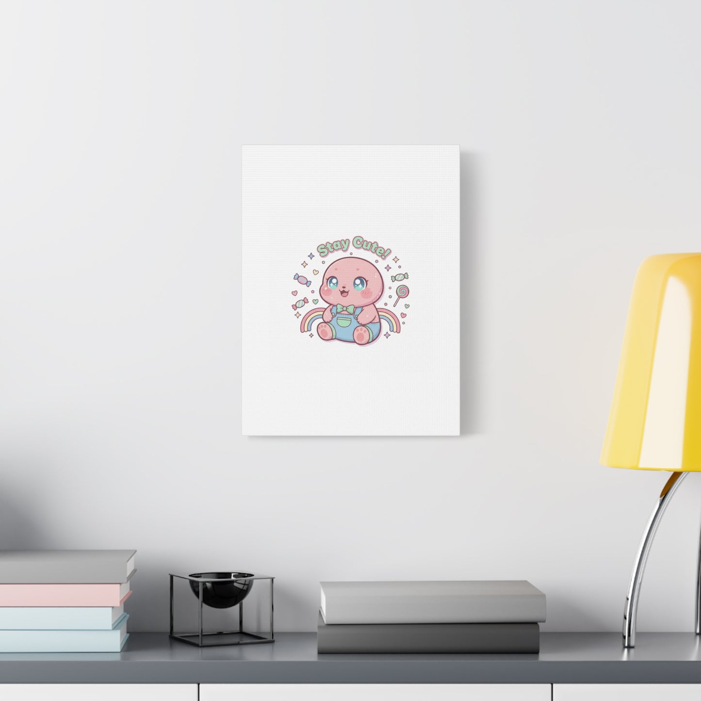 Stay Cute Kawaii Octopus Canvas | Cutecore Pastel, Candy kawaii art