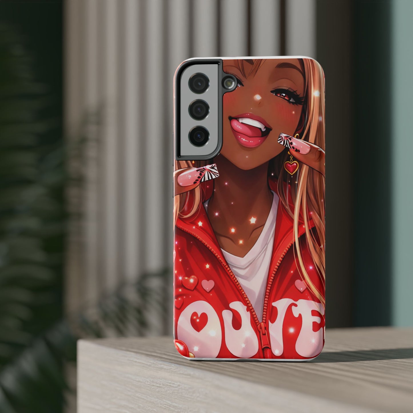 Love Phone Case — Red Heart Jacket Impact-Resistant Case