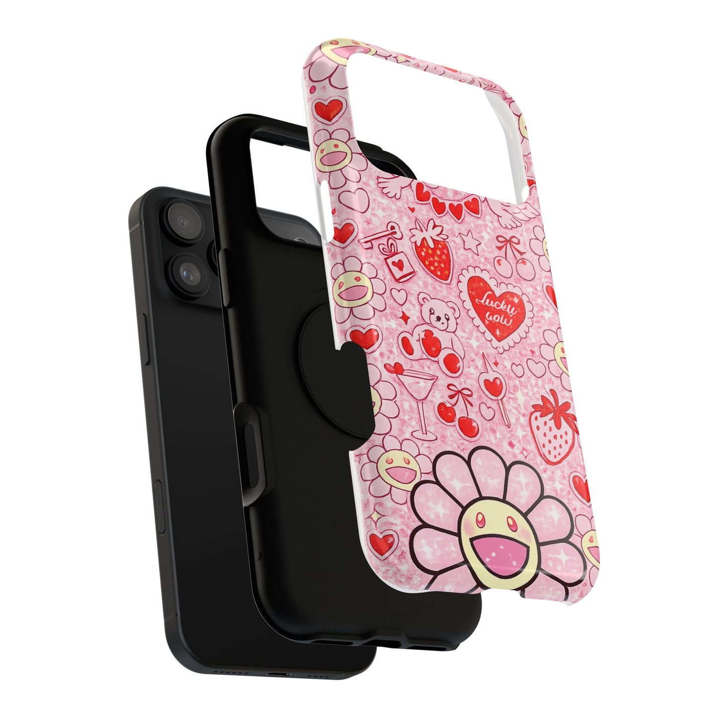 Cute Pink Kawaii Floral Phone Case — Impact-Resistant