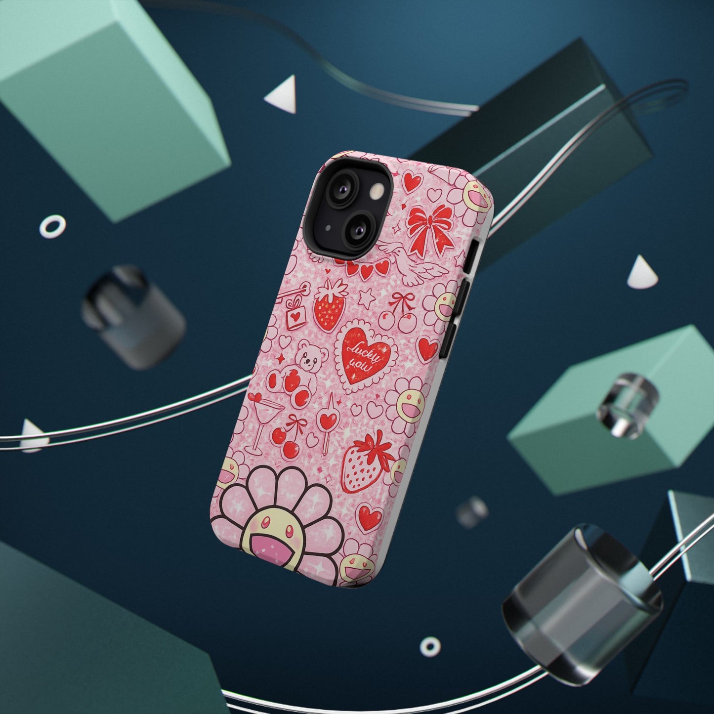 Cute Pink Kawaii Floral Phone Case — Impact-Resistant