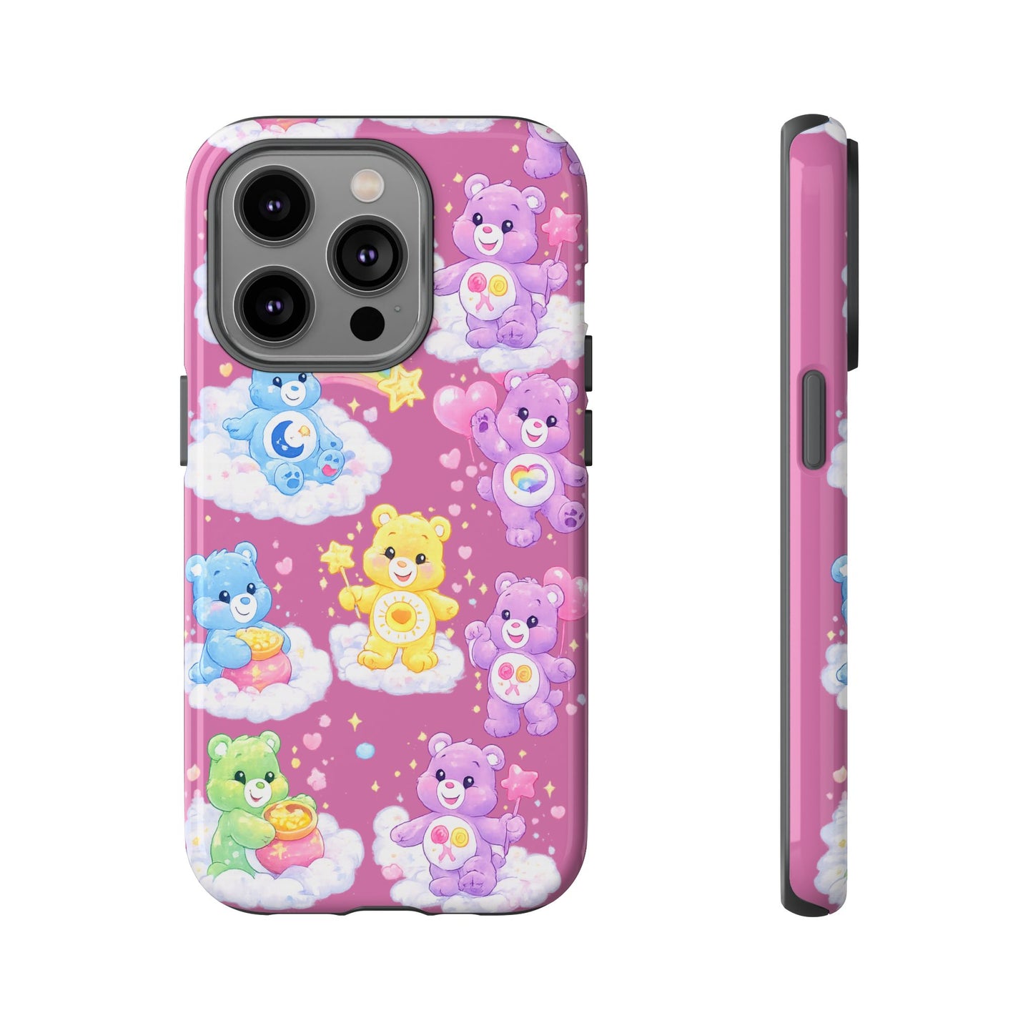 Cute Care Bears Tough Phone Case – Colorful Cloud Pattern, 'Tough Cases'