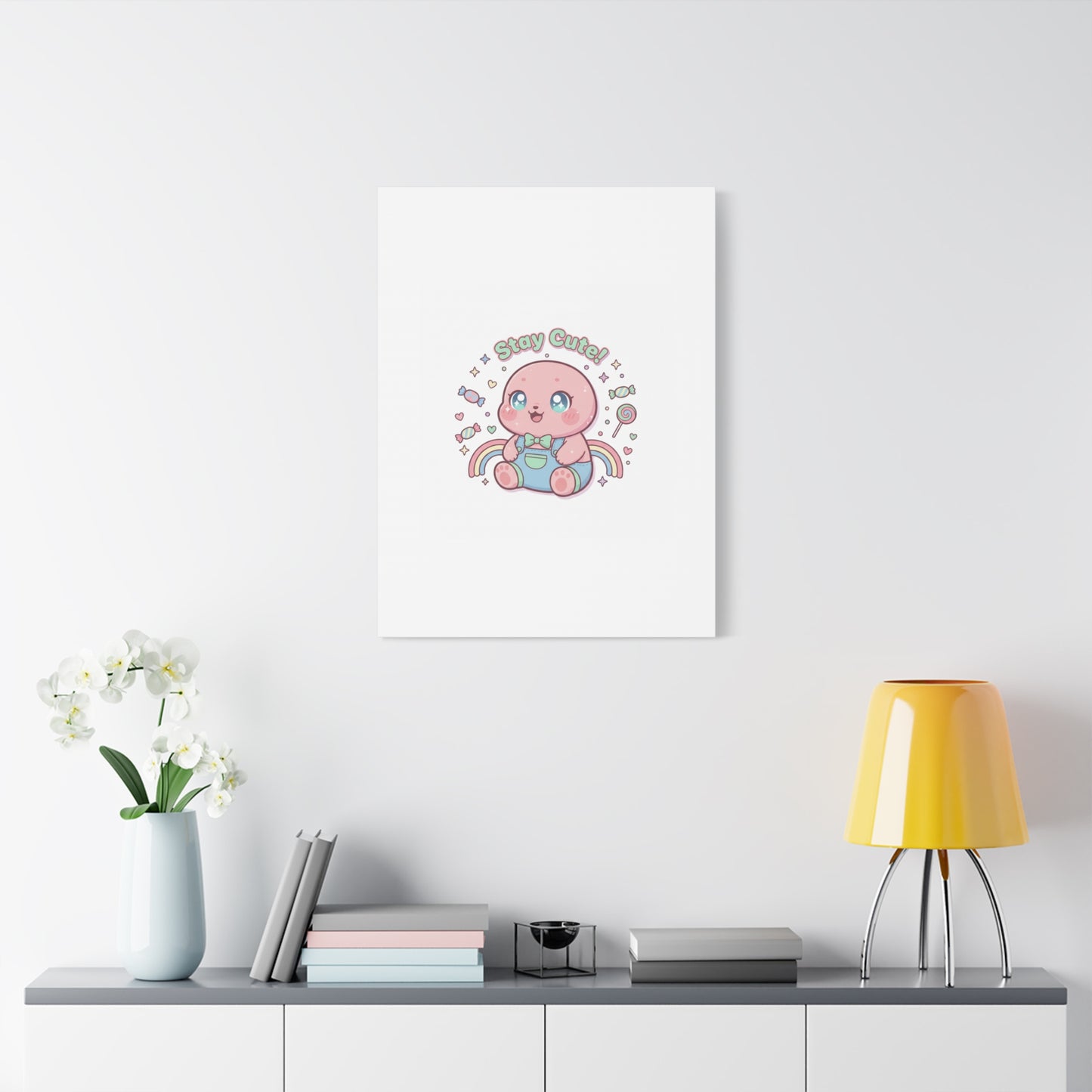 Stay Cute Kawaii Octopus Canvas | Cutecore Pastel, Candy kawaii art