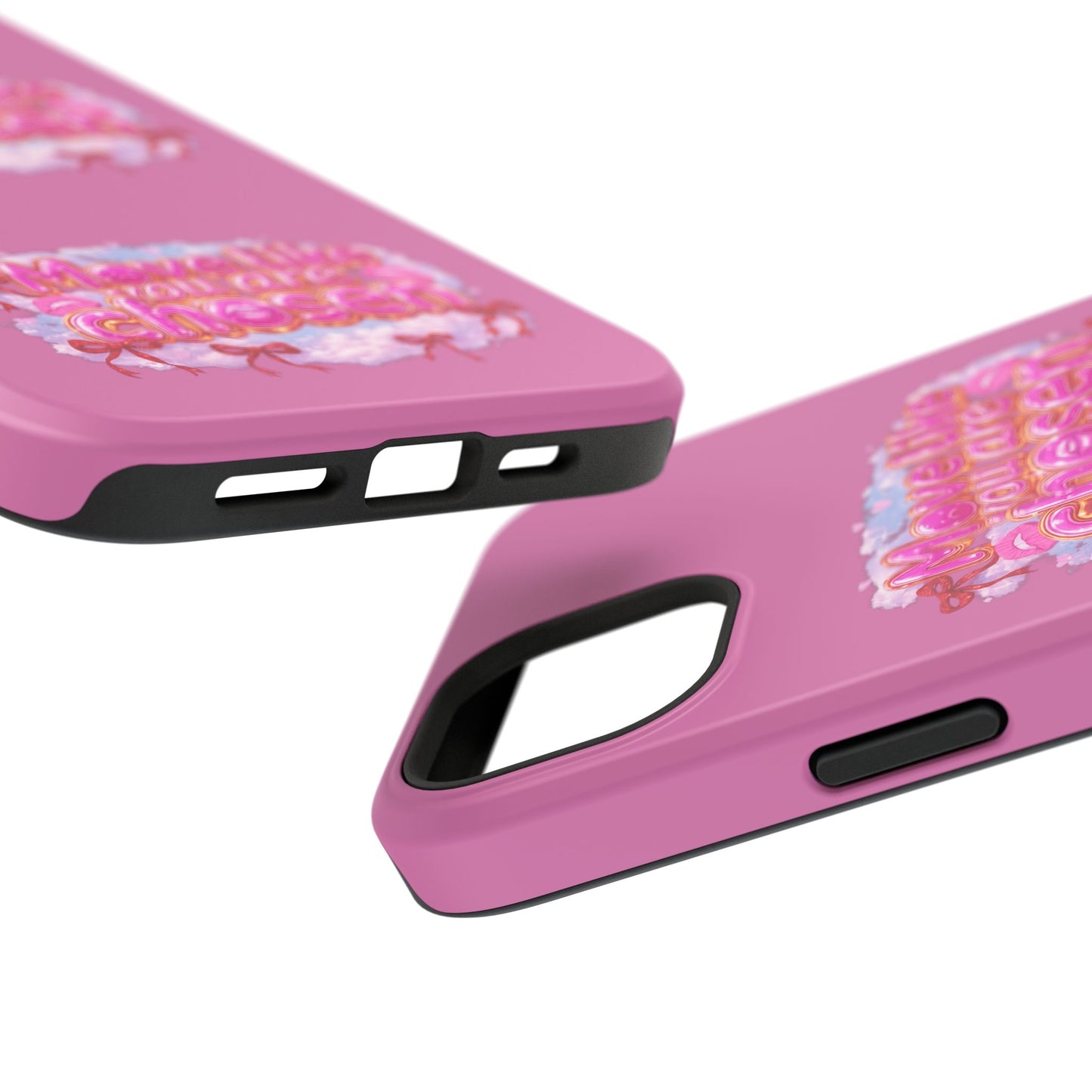 Impact-Resistant Phone Case — “Move Like You Are Chosen” Pink Floral Design