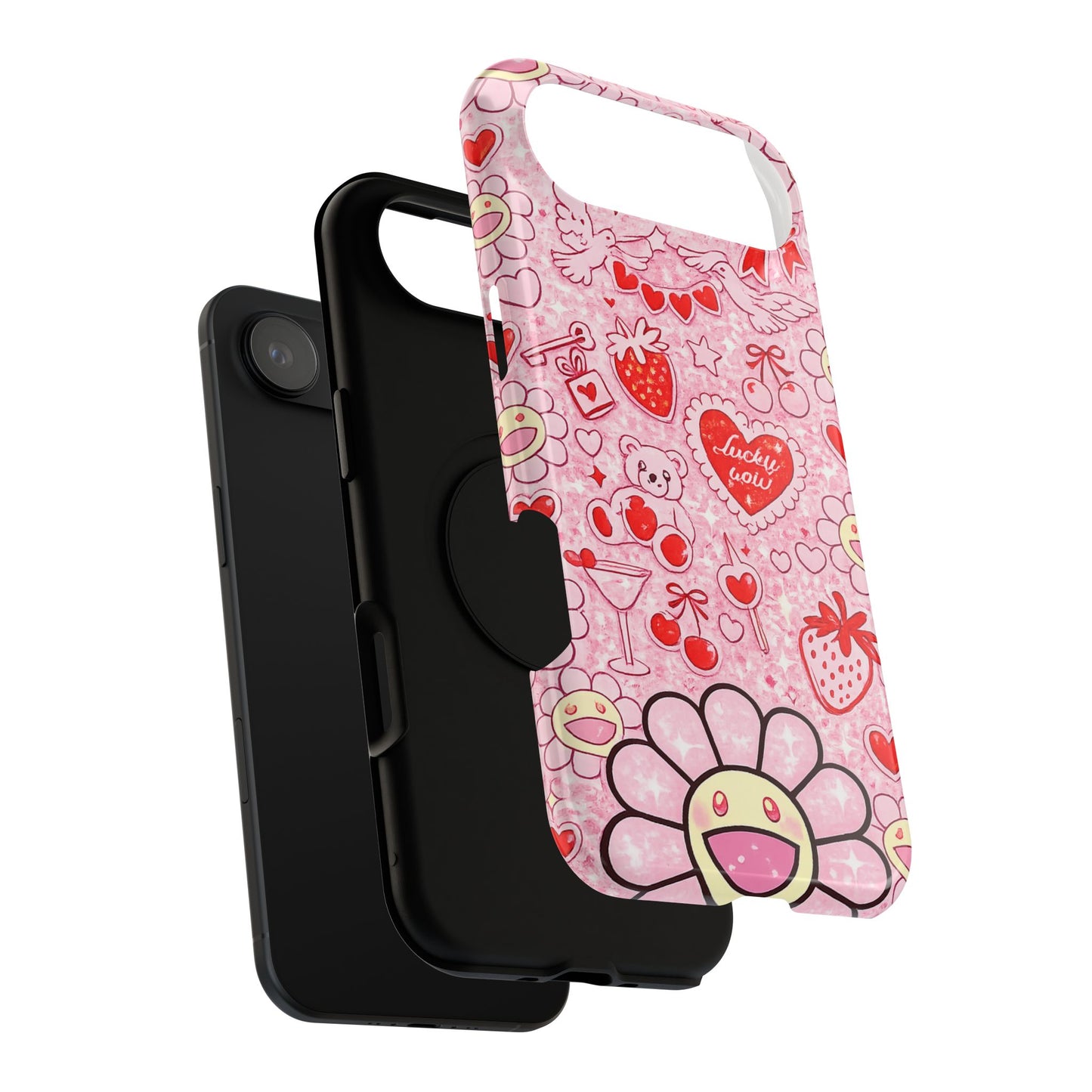 Cute Pink Kawaii Floral Phone Case — Impact-Resistant