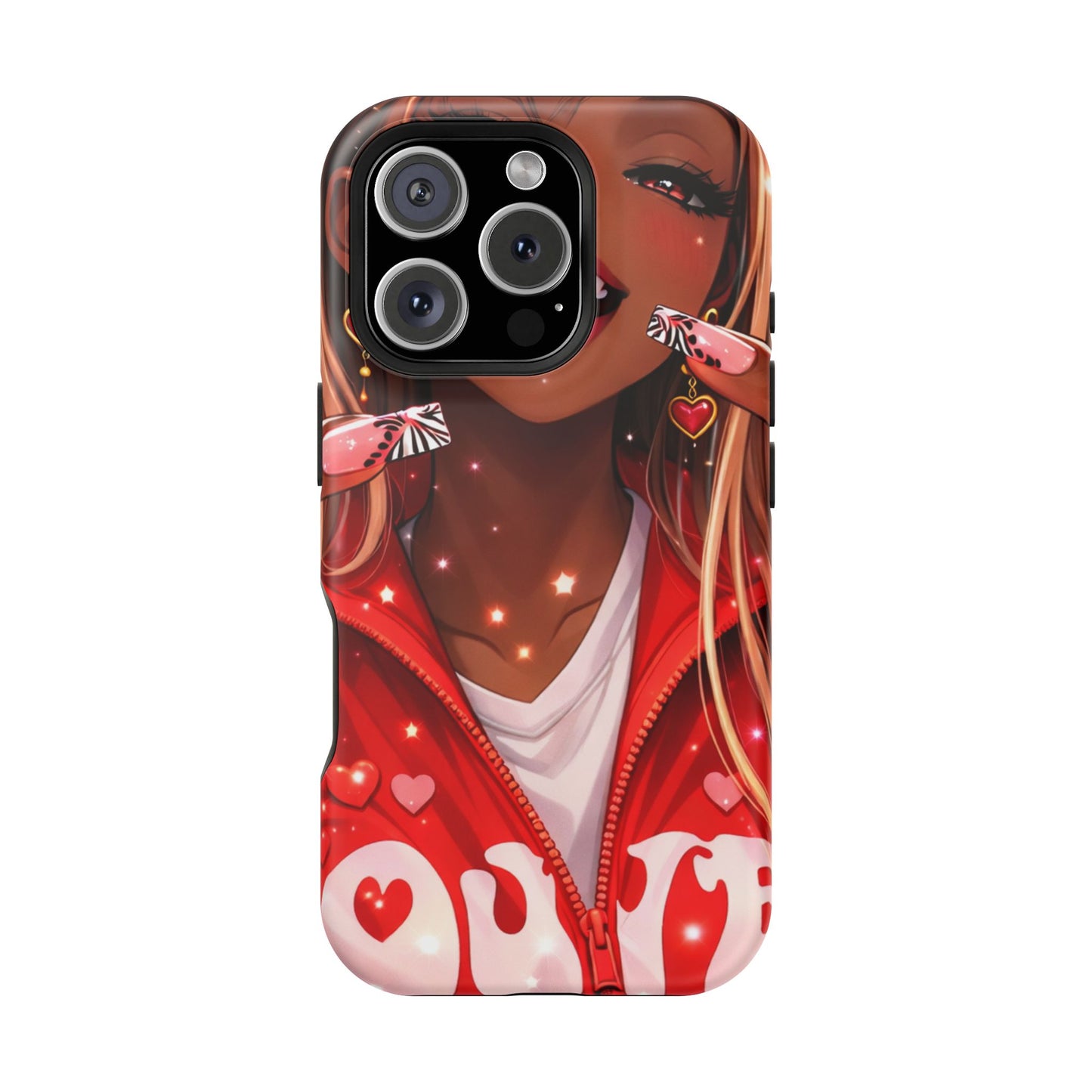 Love Phone Case — Red Heart Jacket Impact-Resistant Case