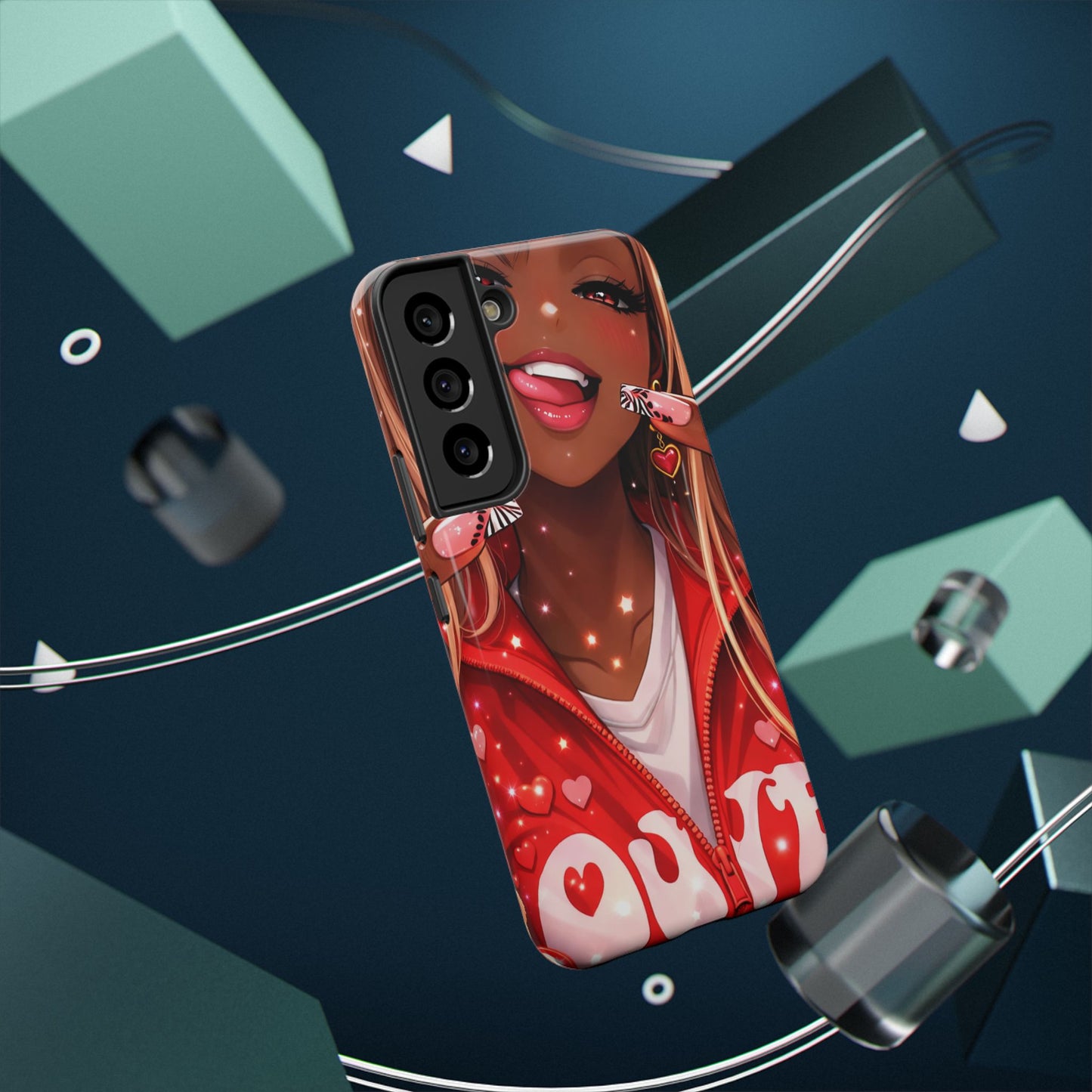 Love Phone Case — Red Heart Jacket Impact-Resistant Case