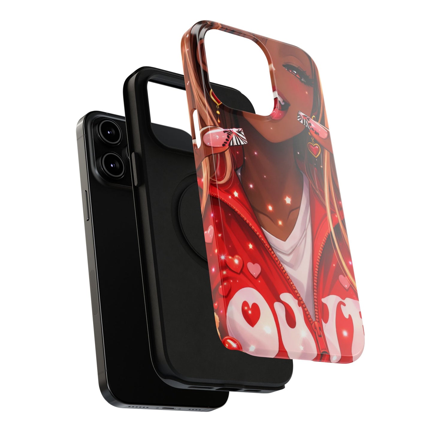 Love Phone Case — Red Heart Jacket Impact-Resistant Case