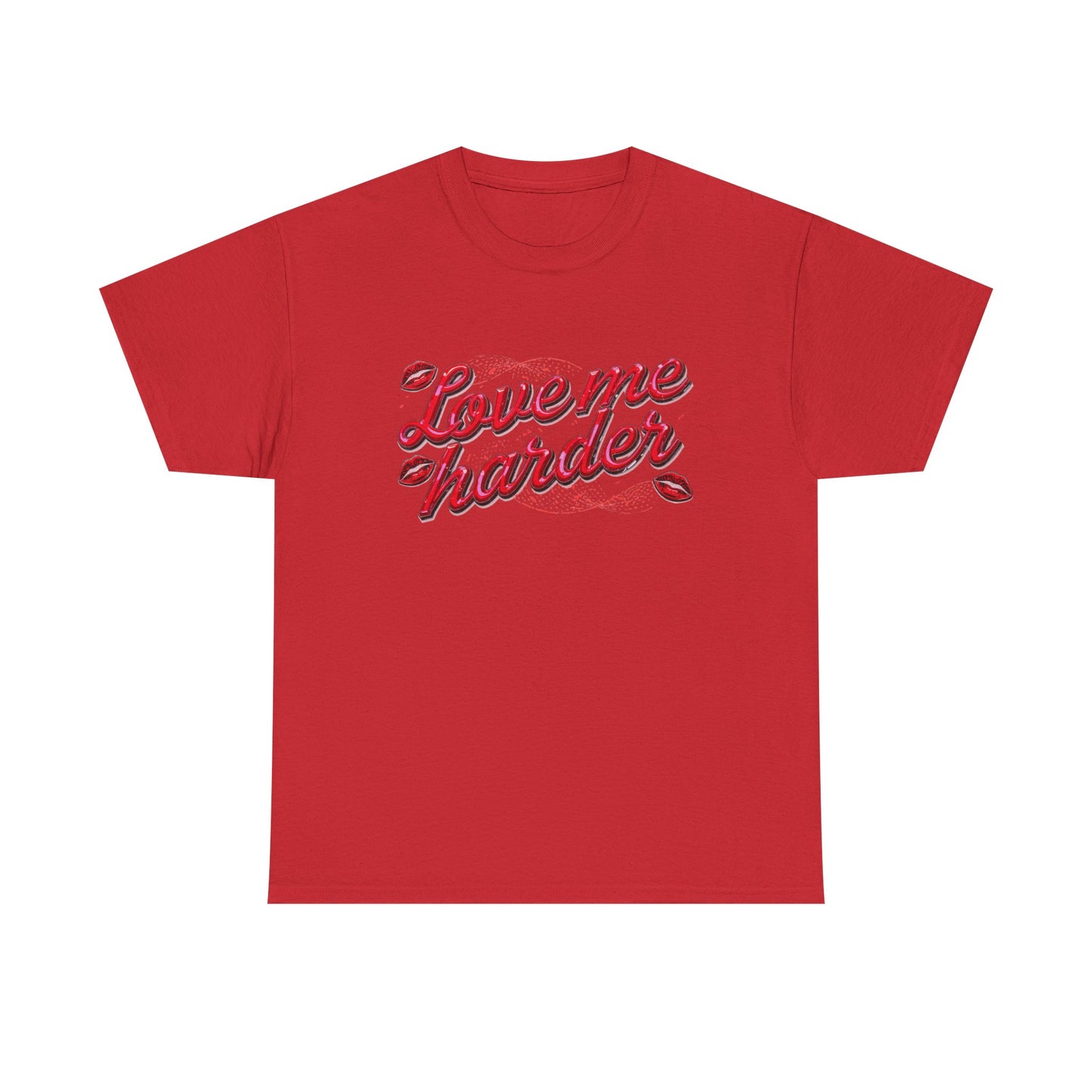 Love Me Harder Tee — Retro Script Lip Graphic T-Shirt